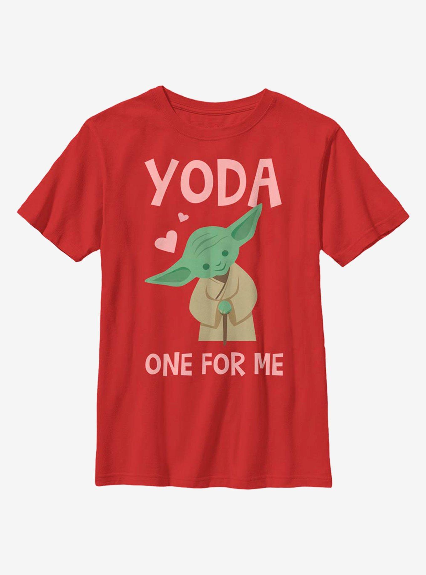 Star Wars Yoda One For Me Yoda Cute Youth T-Shirt, RED, hi-res
