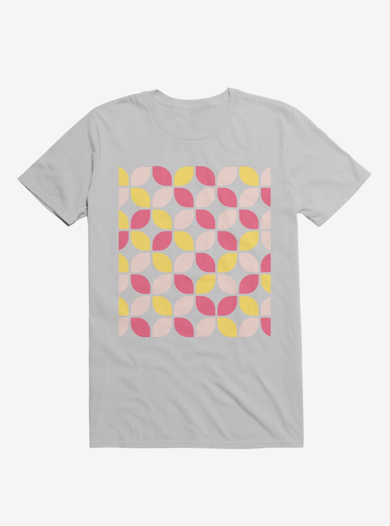 60s Vibe Leaf Pattern T-Shirt, ICE GREY, hi-res