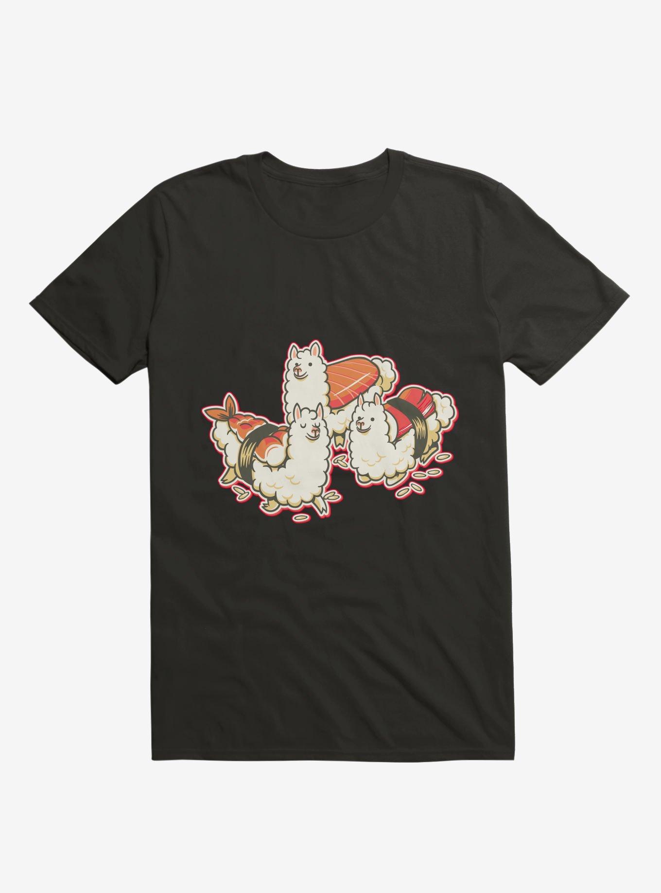Alpaca Sushi Niguiri T-Shirt, BLACK, hi-res
