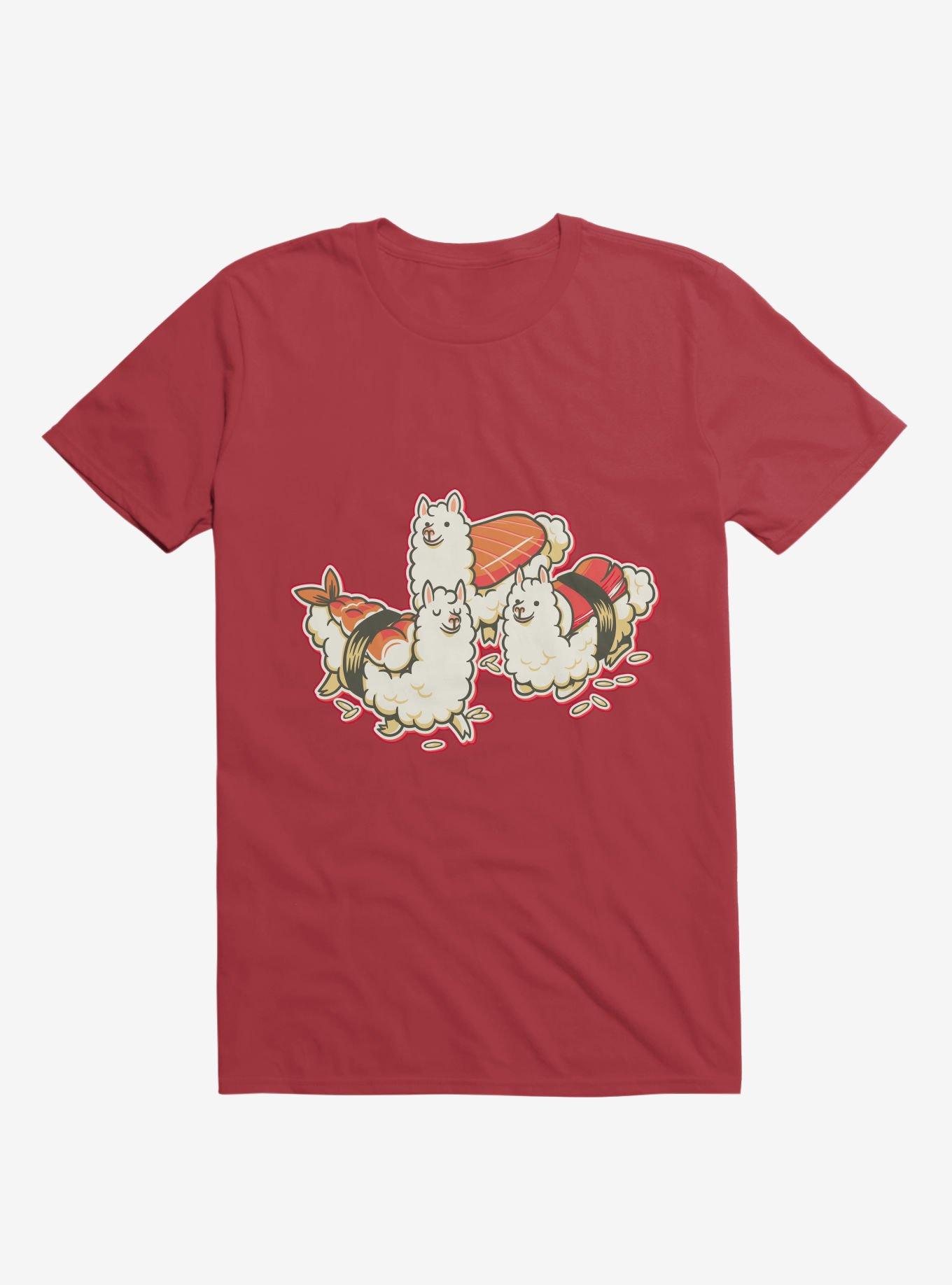 Alpaca Sushi Niguiri T-Shirt, RED, hi-res
