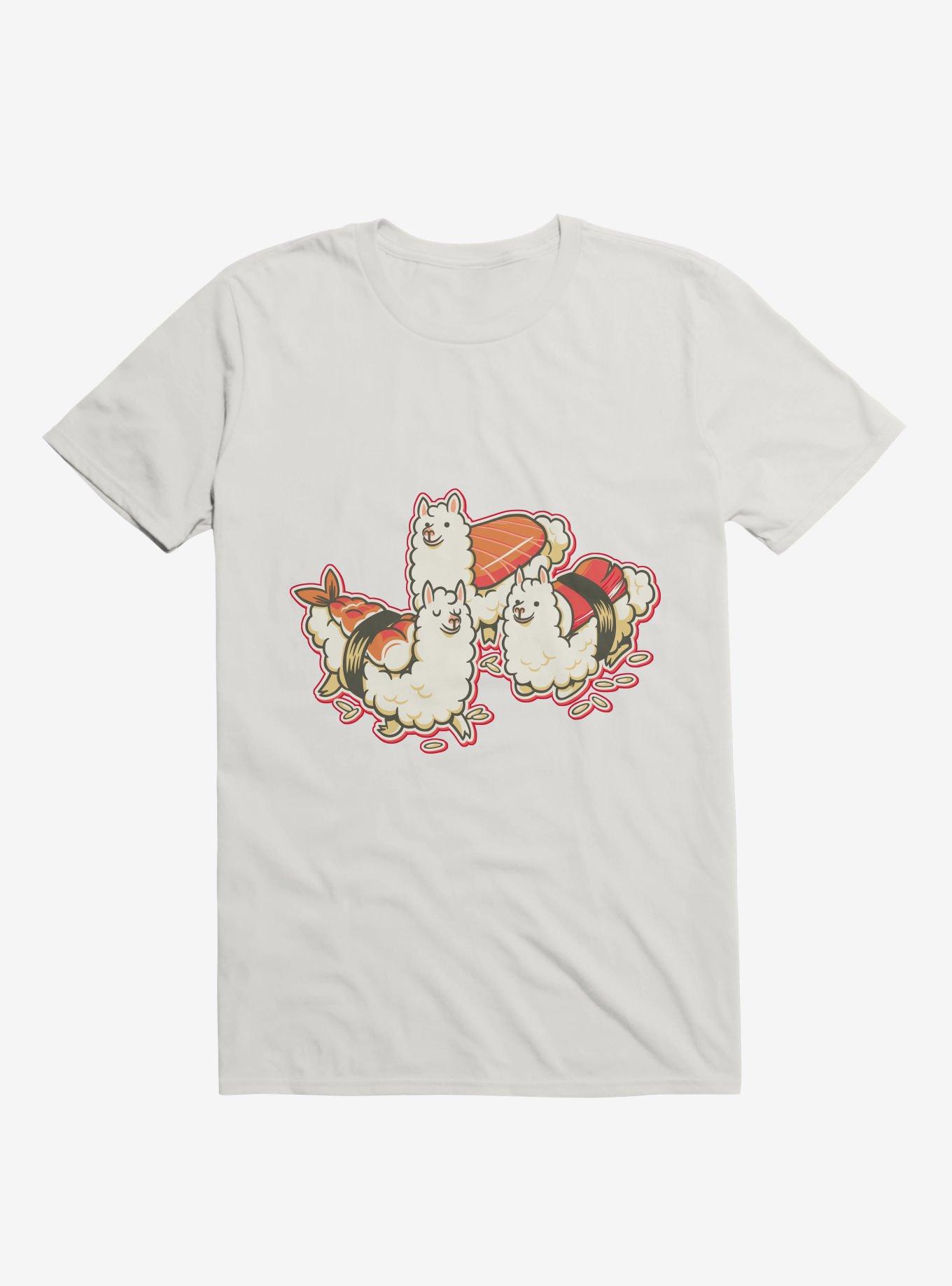 Alpaca Sushi Niguiri T-Shirt, WHITE, hi-res