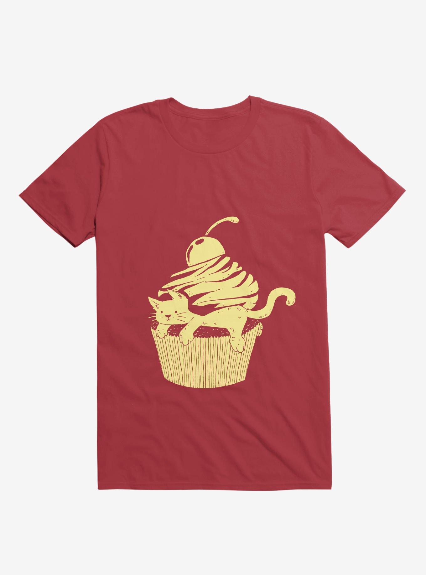 Cupcat Cutecake T-Shirt, RED, hi-res