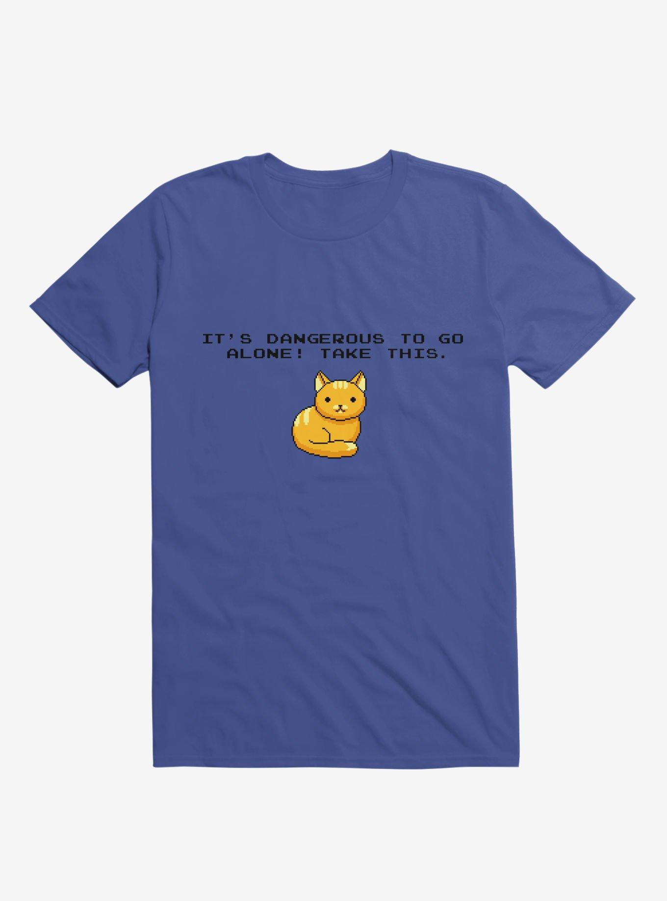 It's Dangerous To Go Alone, Take This! Cat T-Shirt, ROYAL, hi-res