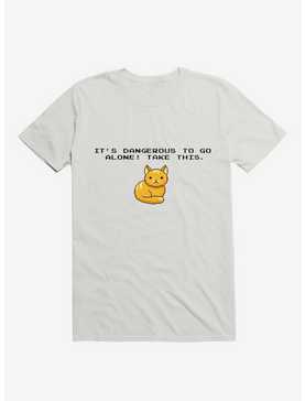 It's Dangerous To Go Alone, Take This! Cat White T-Shirt, , hi-res