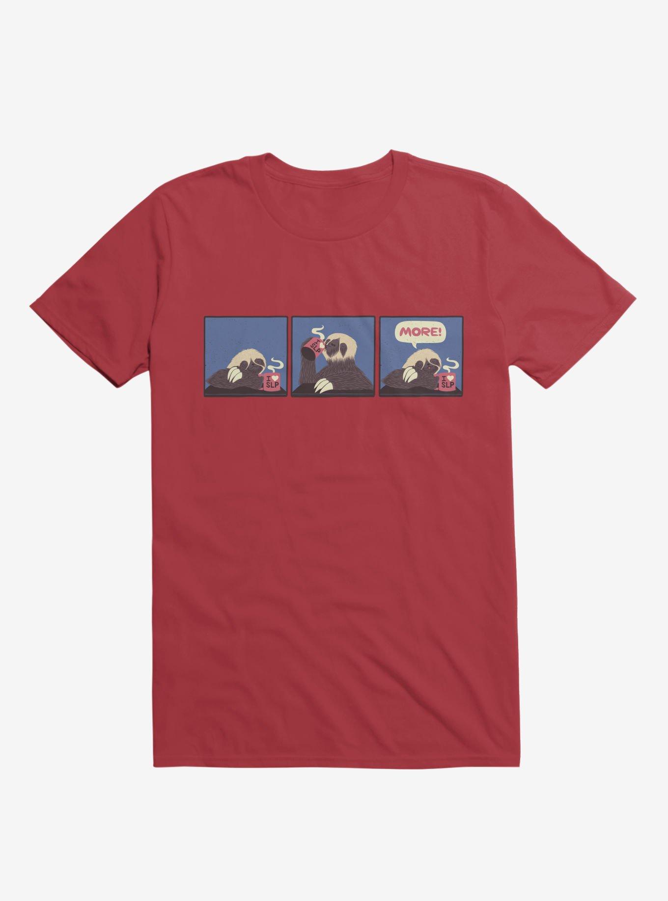 Sloth Coffee More! Comic T-Shirt, , hi-res