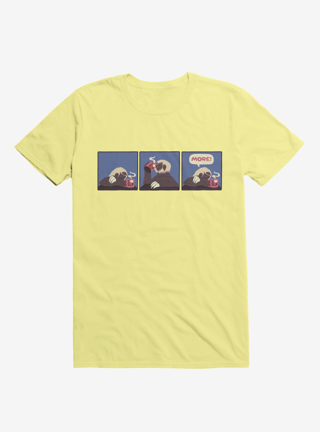 Sloth Coffee More! Comic T-Shirt, , hi-res