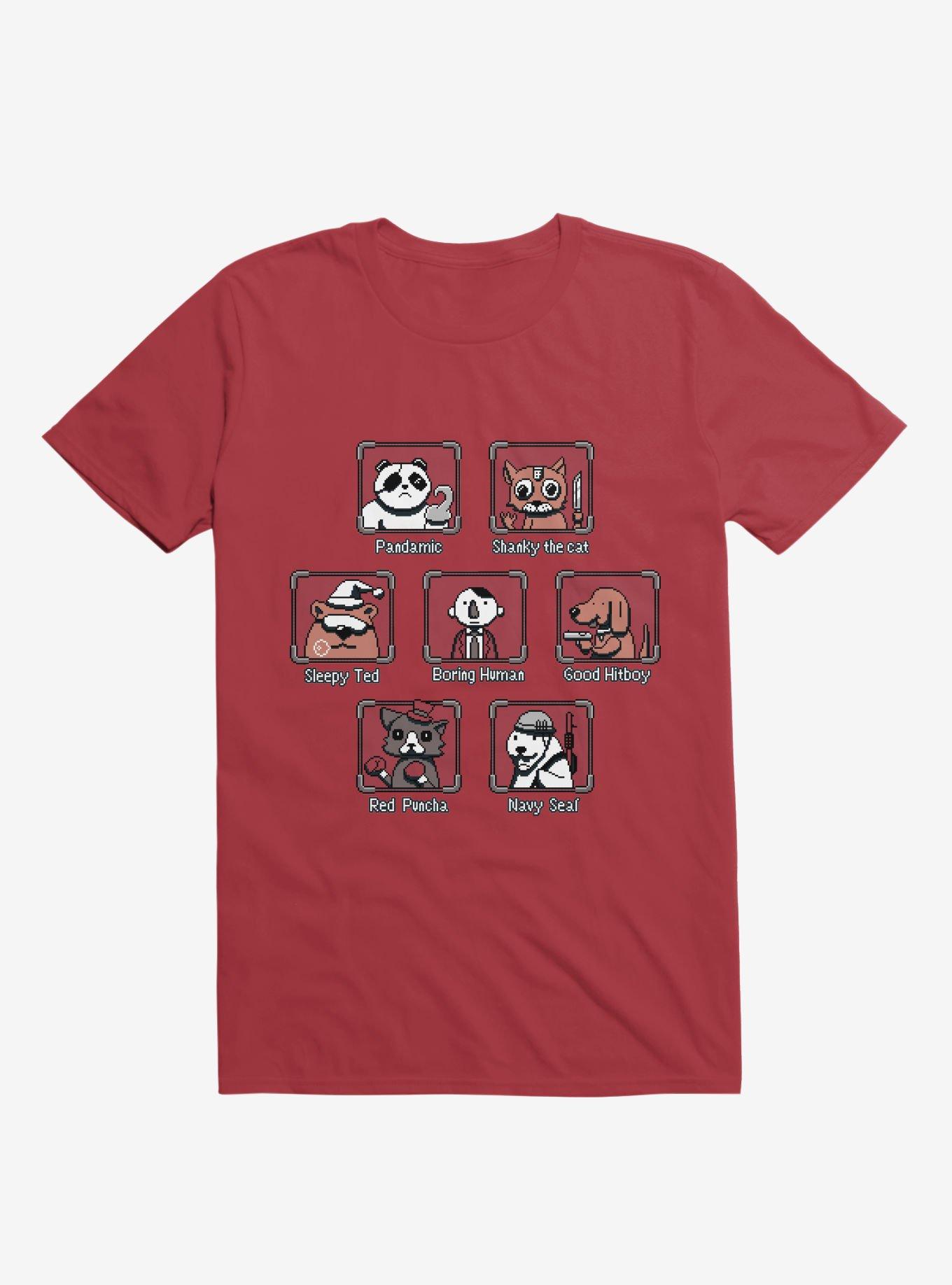 Video Game Characters T-Shirt, RED, hi-res