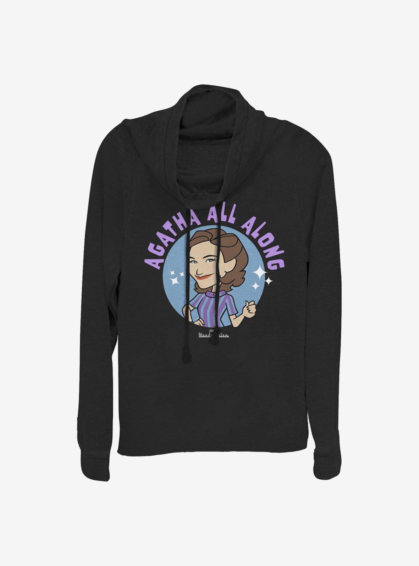 Marvel WandaVision Agatha All Along Frame Cowlneck Long-Sleeve Girls Top, , hi-res