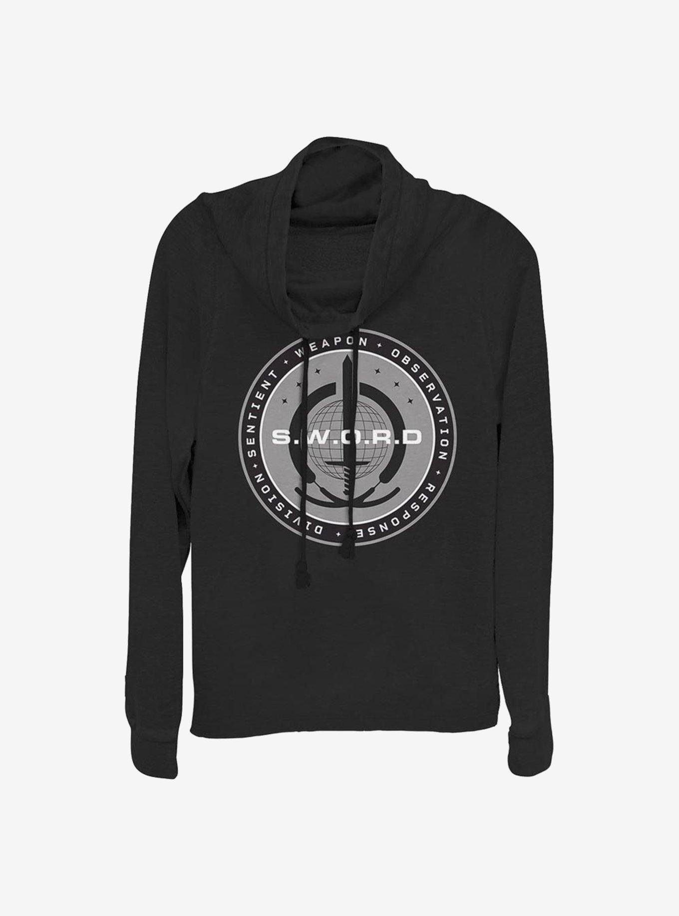 Marvel WandaVision Logo S.W.O.R.D Cowlneck Long-Sleeve Girls Top