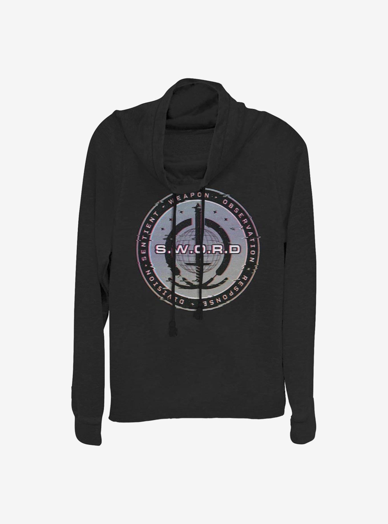 Marvel WandaVision S.W.O.R.D. Digital Logo Cowlneck Long-Sleeve Girls Top, , hi-res