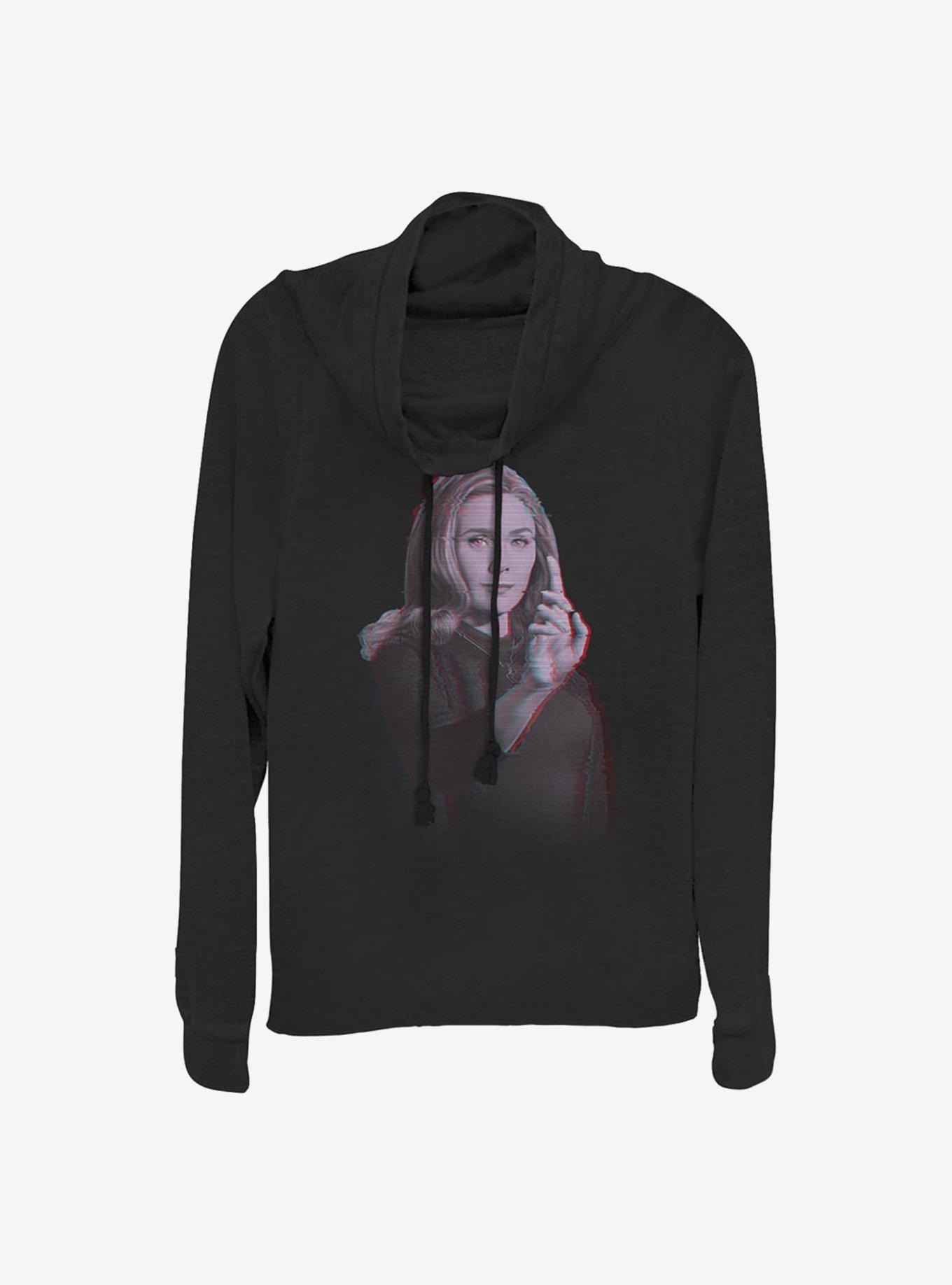 Marvel WandaVision Wanda Video Glitch Overlay Cowlneck Long-Sleeve Girls Top, , hi-res