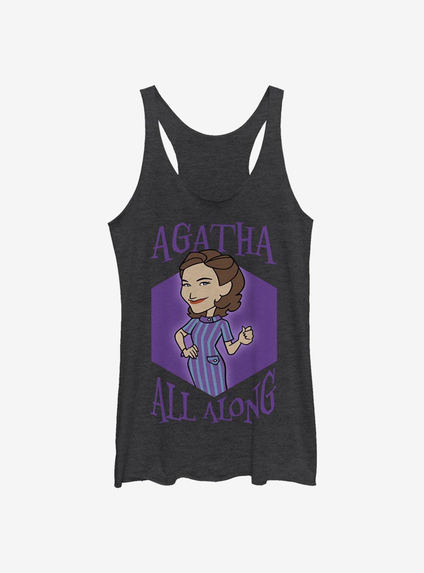 Marvel WandaVision Agatha Cartoon All Along Girls Tank, BLK HTR, hi-res