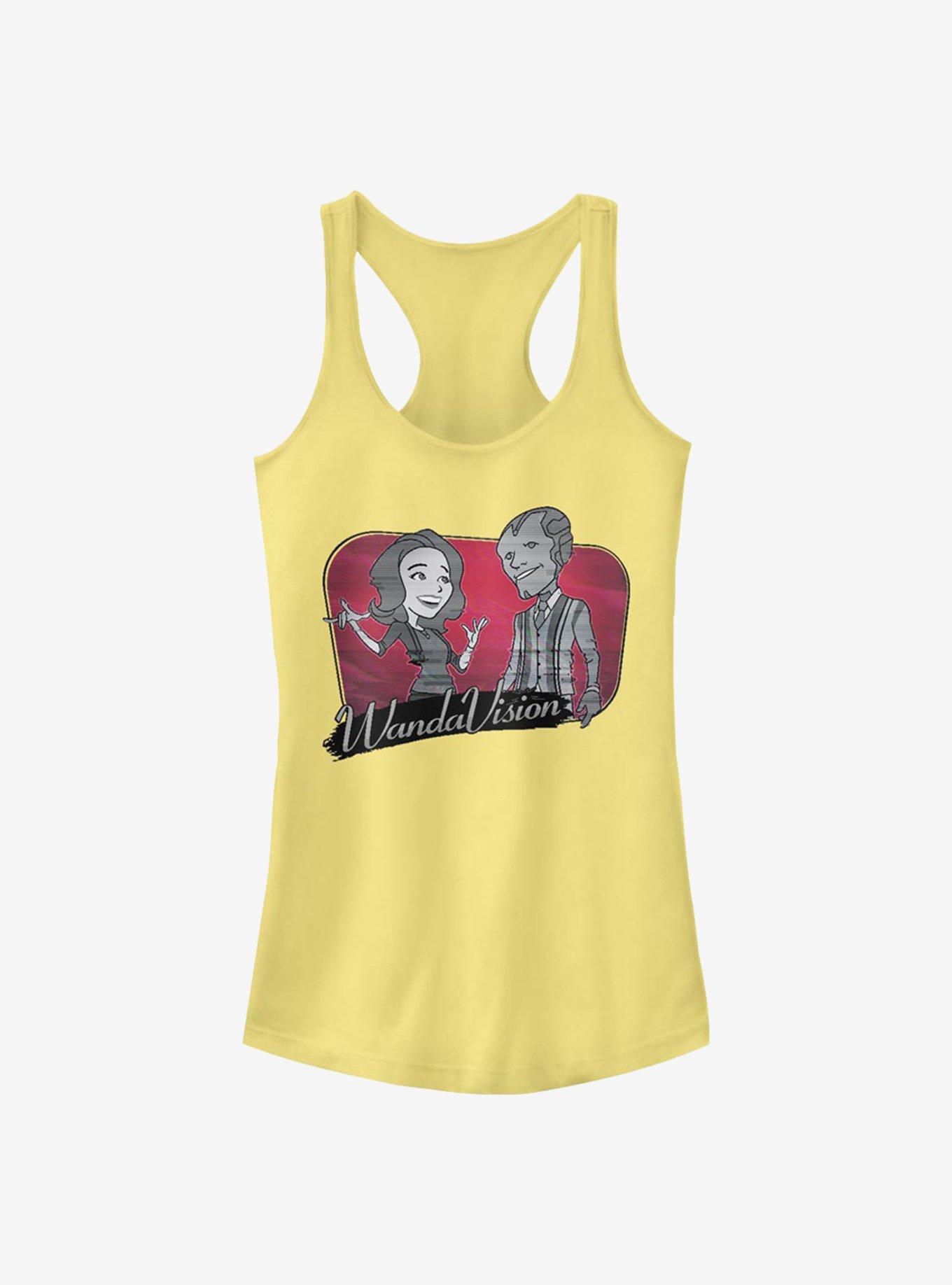 Marvel WandaVision Cartoon Couple Girls Tank, BANANA, hi-res