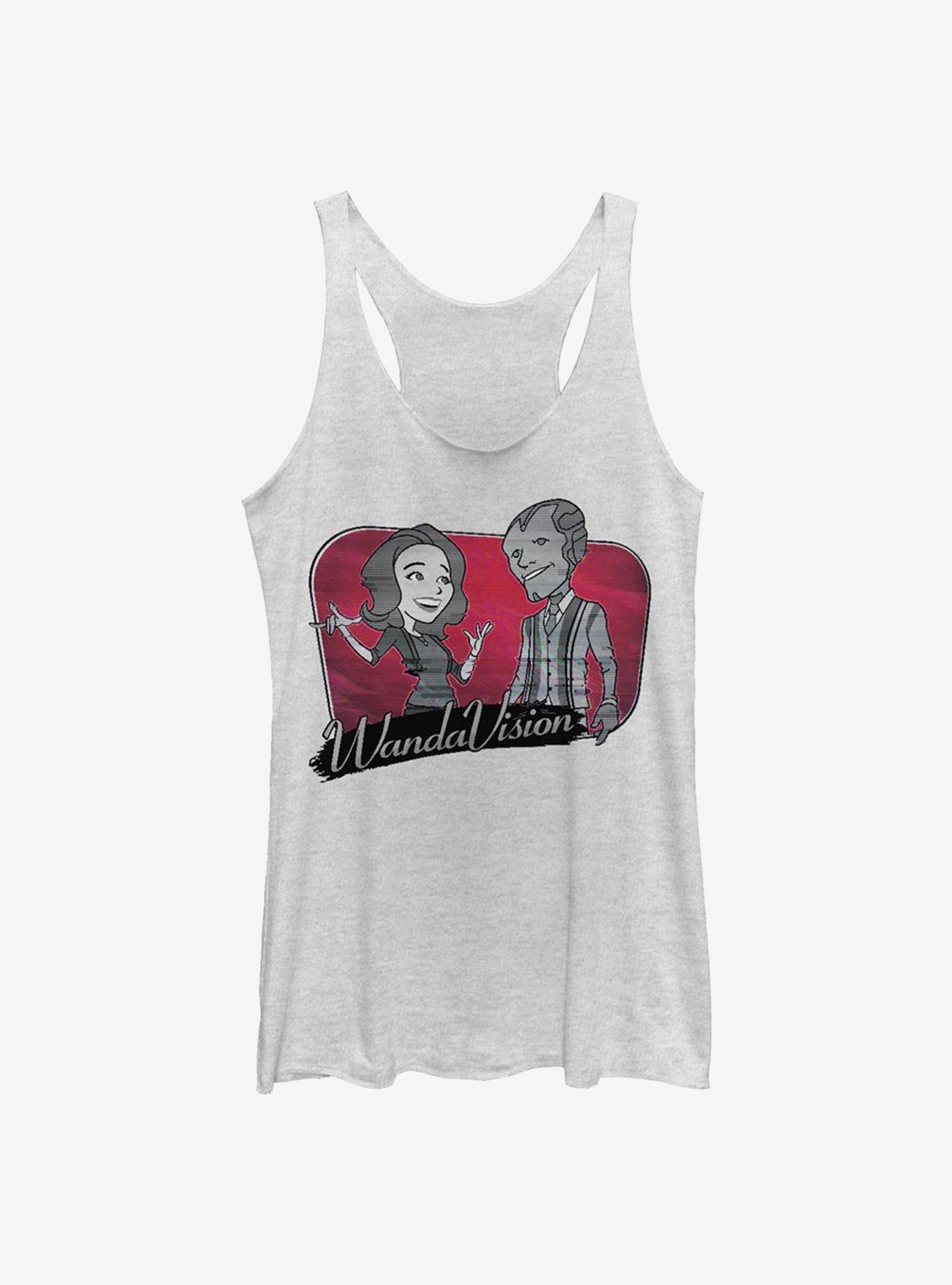 Marvel WandaVision Cartoon Couple Girls Tank, WHITE HTR, hi-res