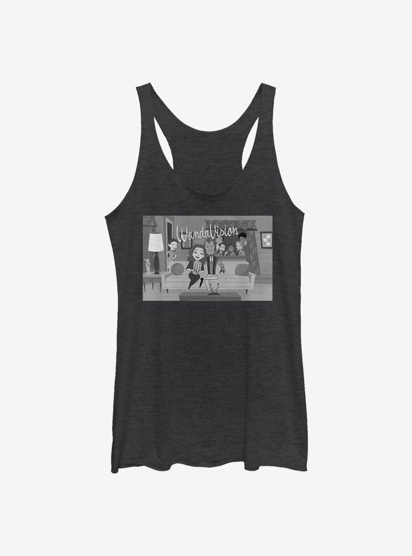 Marvel WandaVision Neighbors Cartoon Girls Tank, BLK HTR, hi-res