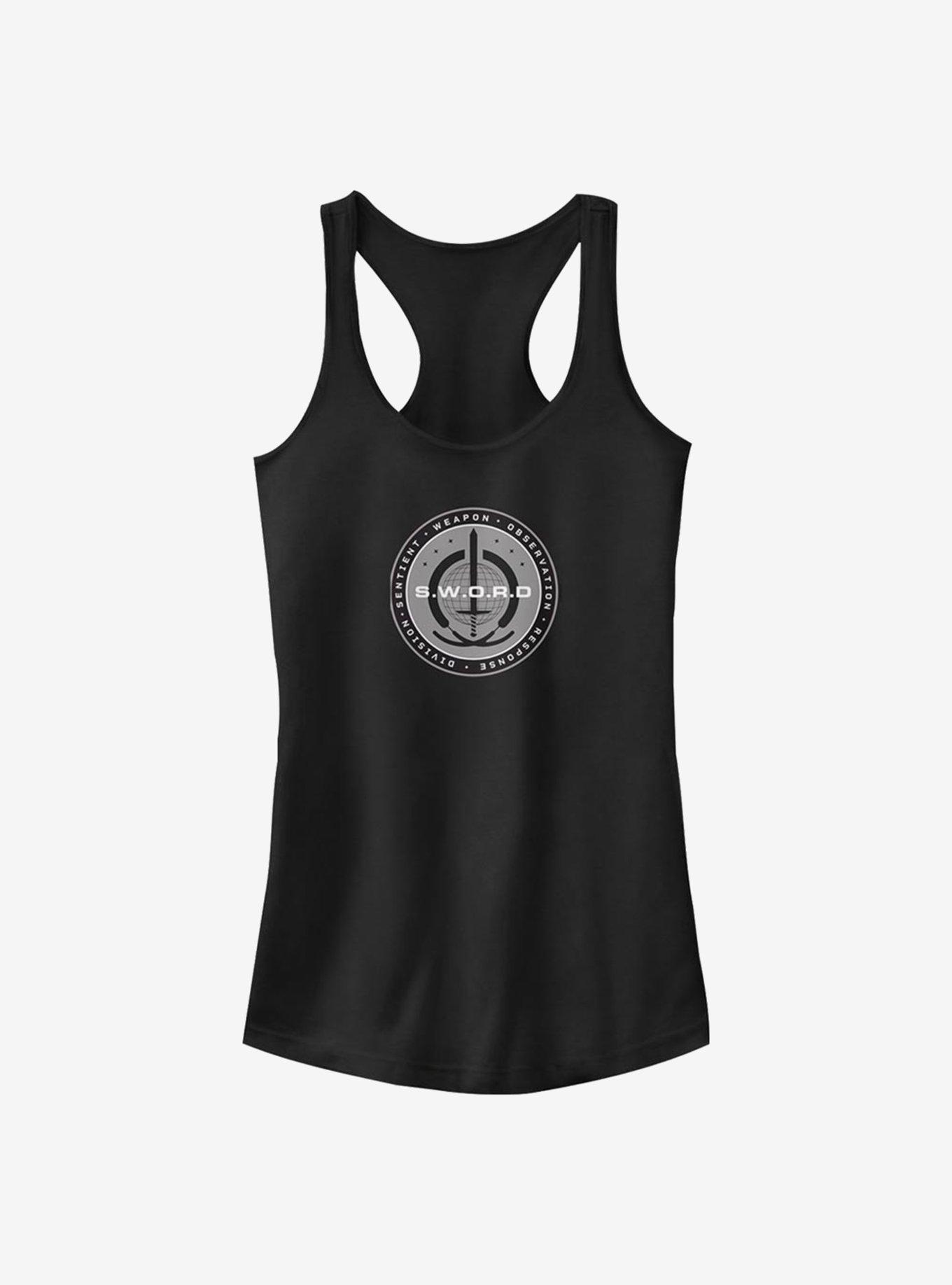 Marvel WandaVision S.W.O.R.D Logo Girls Tank, BLACK, hi-res