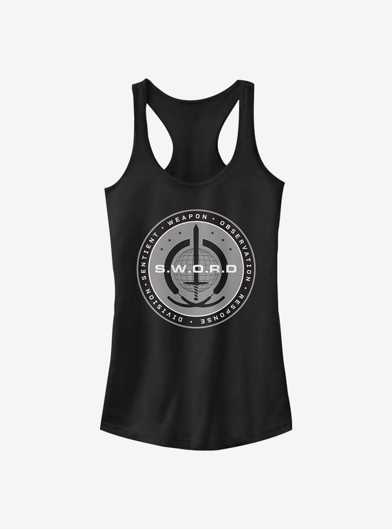 Marvel WandaVision S.W.O.R.D Logo Girls Tank, BLACK, hi-res