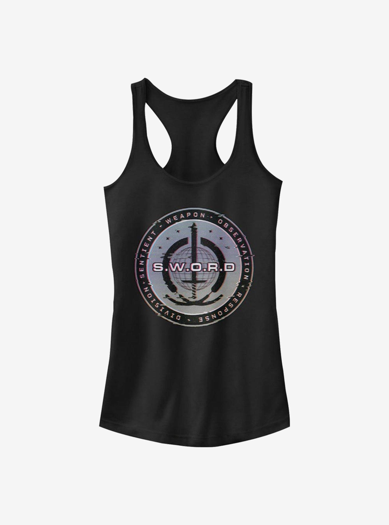 Marvel WandaVision S.W.O.R.D. Digital Logo Girls Tank, BLACK, hi-res