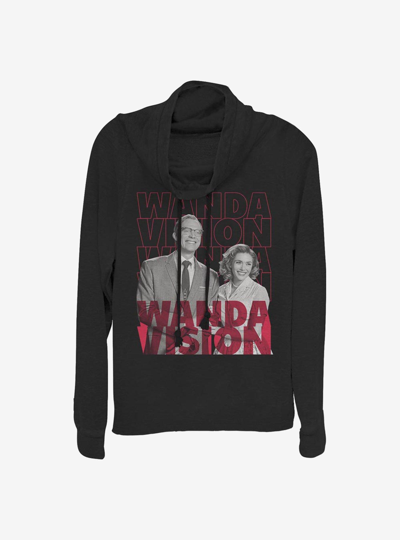 Marvel WandaVision Repeating Text Cowlneck Long-Sleeve Girls Top, , hi-res