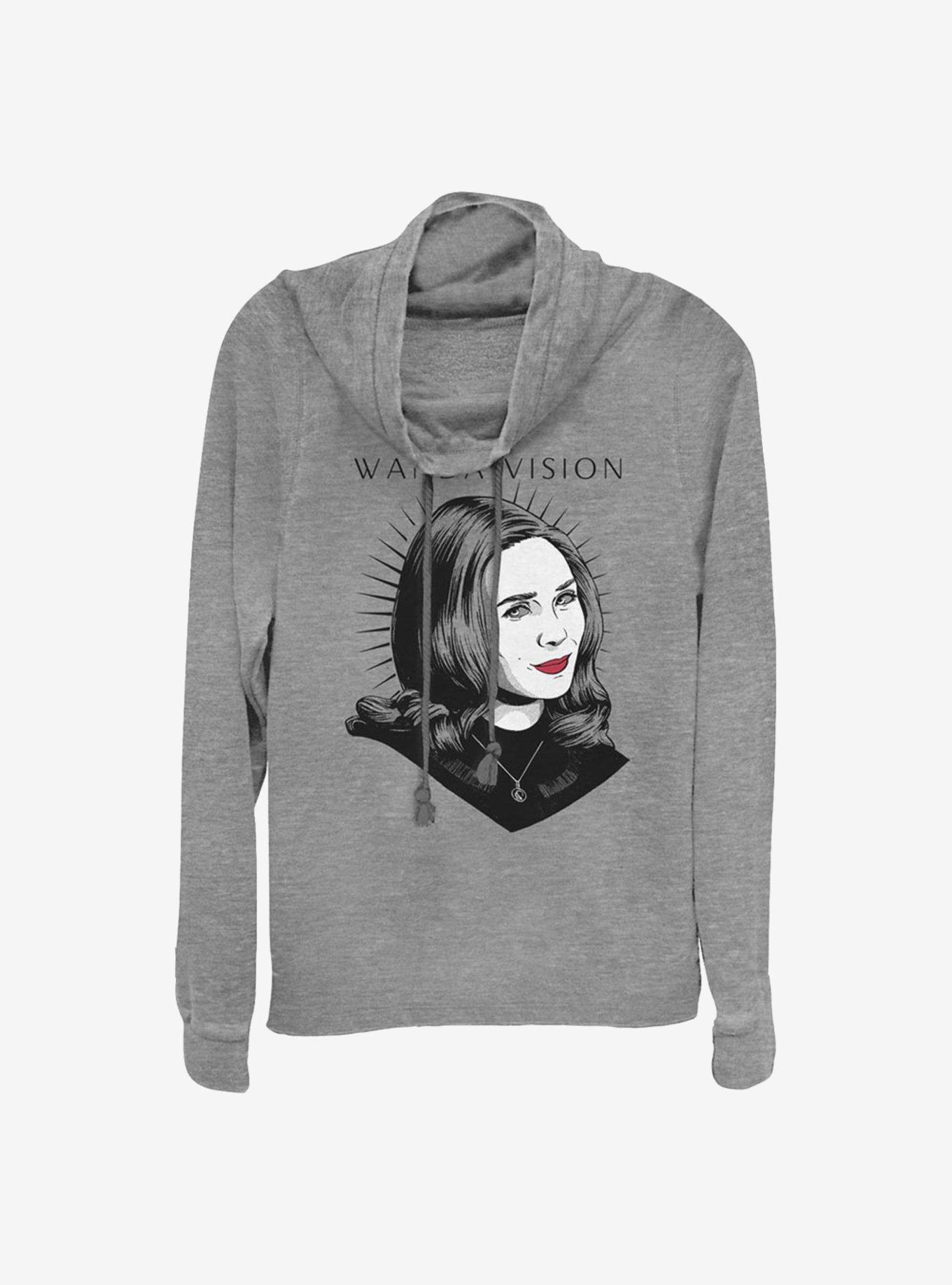 Marvel WandaVision Red Lip Wanda Cowlneck Long-Sleeve Girls Top, , hi-res