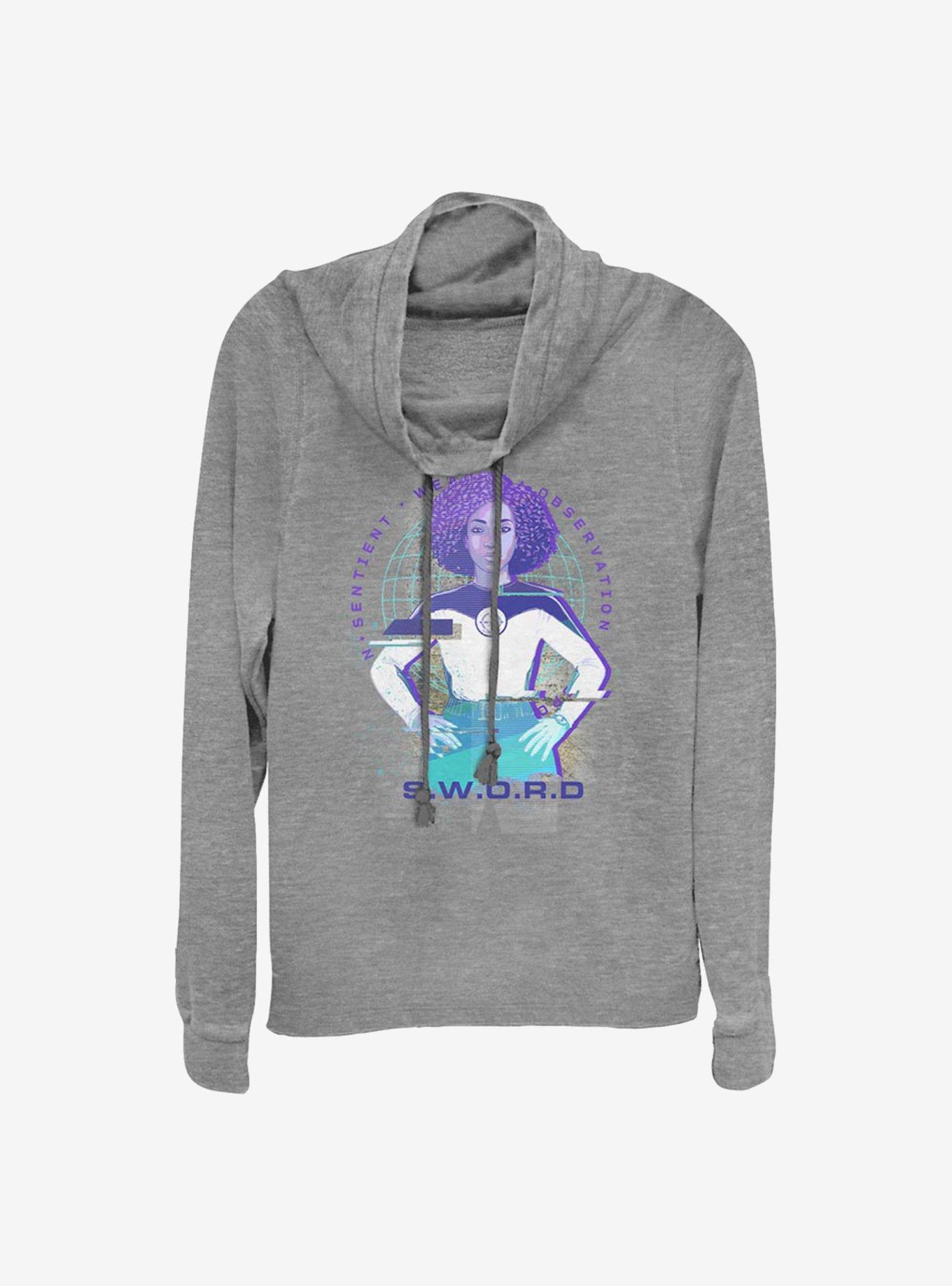 Marvel WandaVision S.W.O.R.D Agent Monica Glitch Cowlneck Long-Sleeve Girls Top, , hi-res