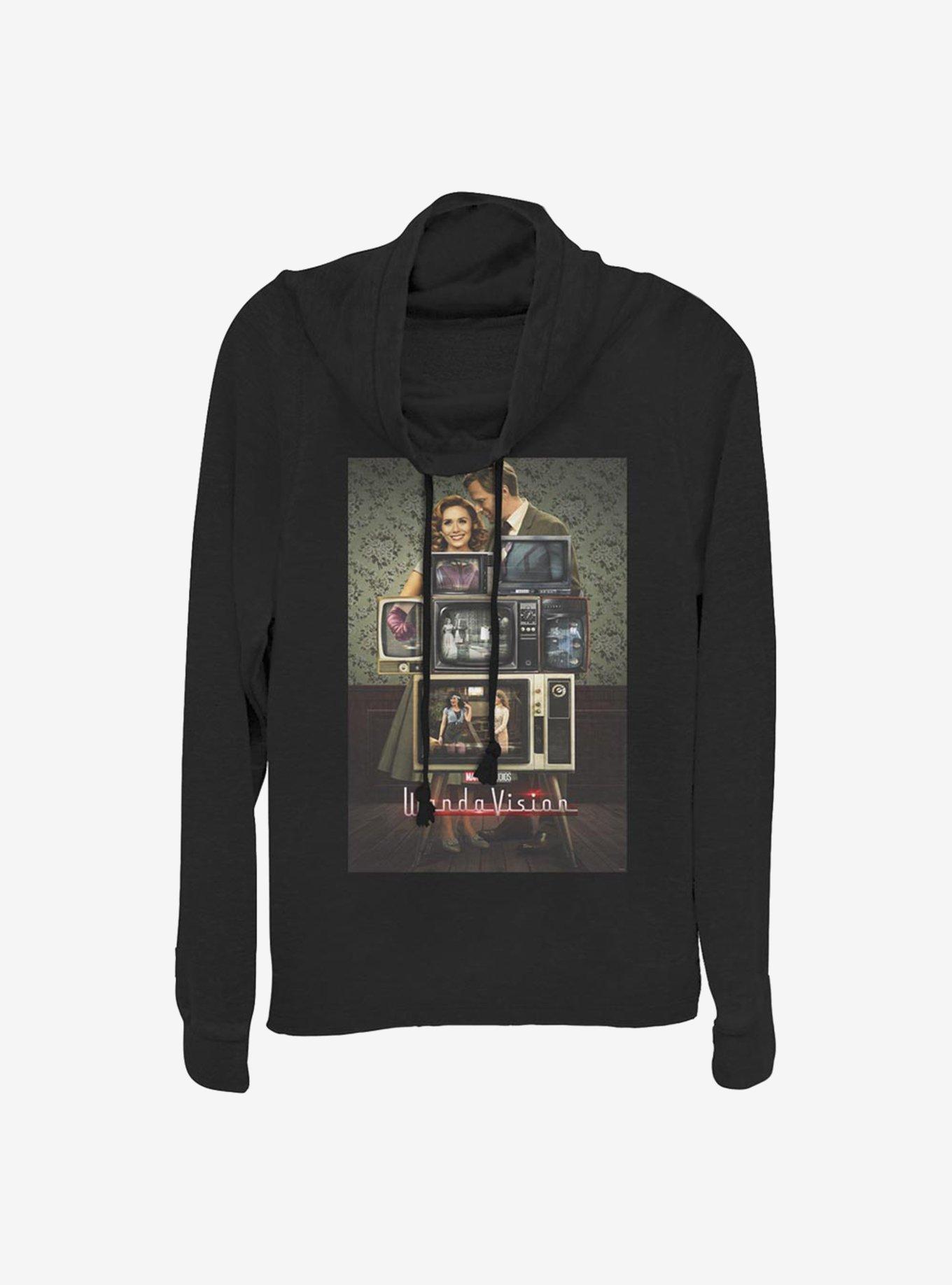 Marvel WandaVision Through The Years Cowlneck Long-Sleeve Girls Top, BLACK, hi-res