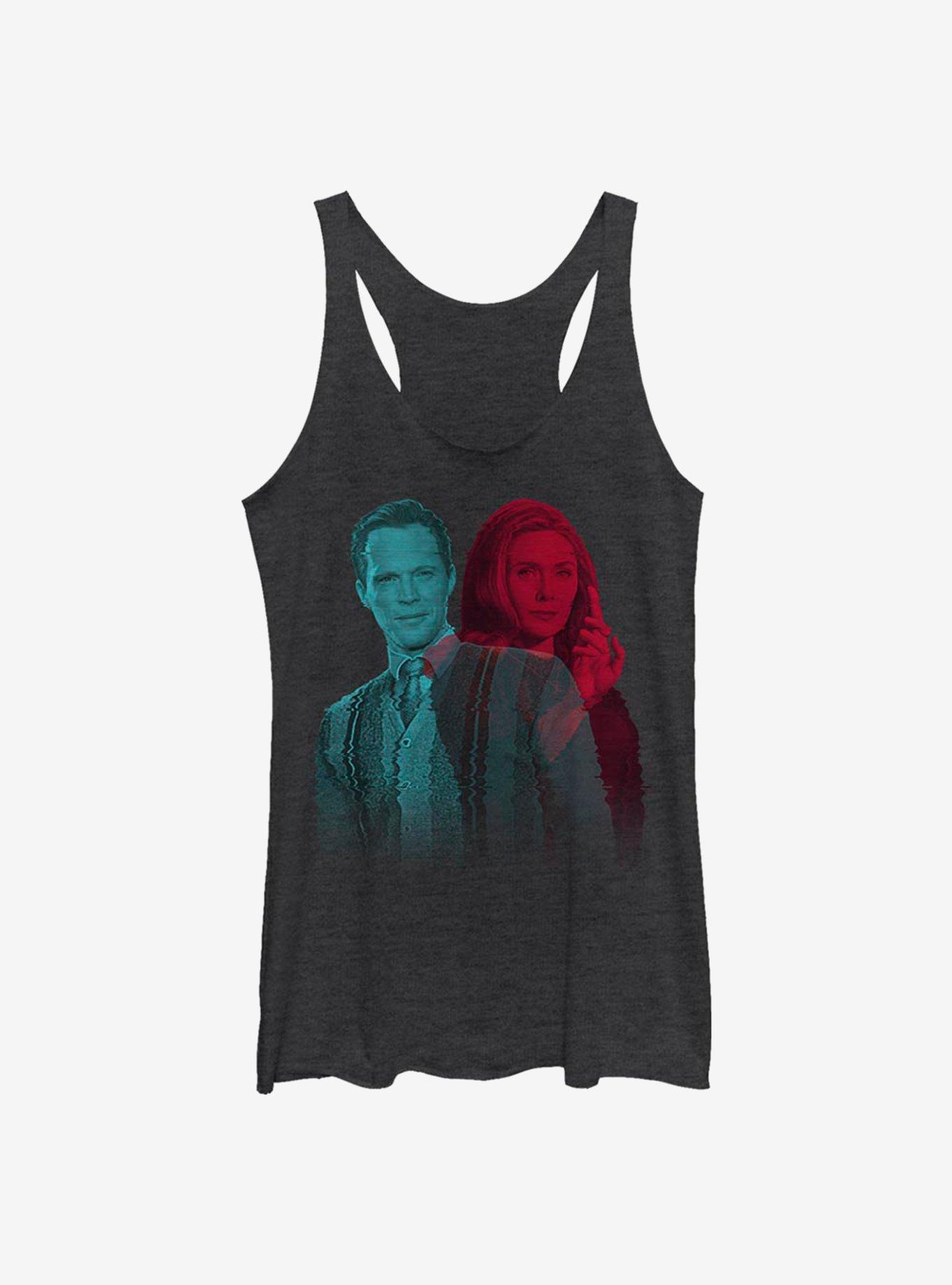 Marvel WandaVision Glitched Couple Vision Girls Tank, BLK HTR, hi-res