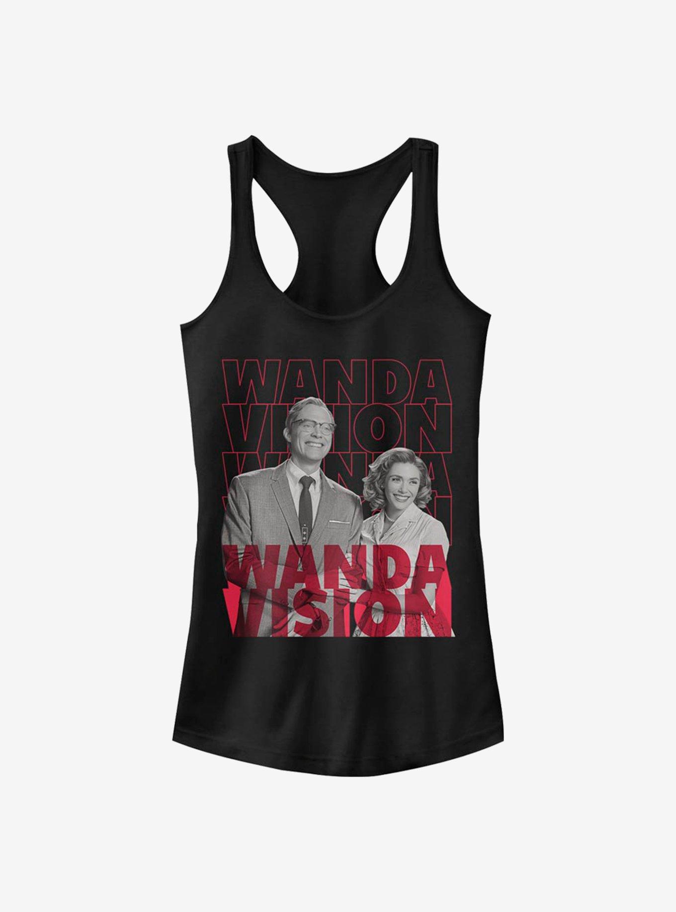 Marvel WandaVision Repeating Text Girls Tank, BLACK, hi-res
