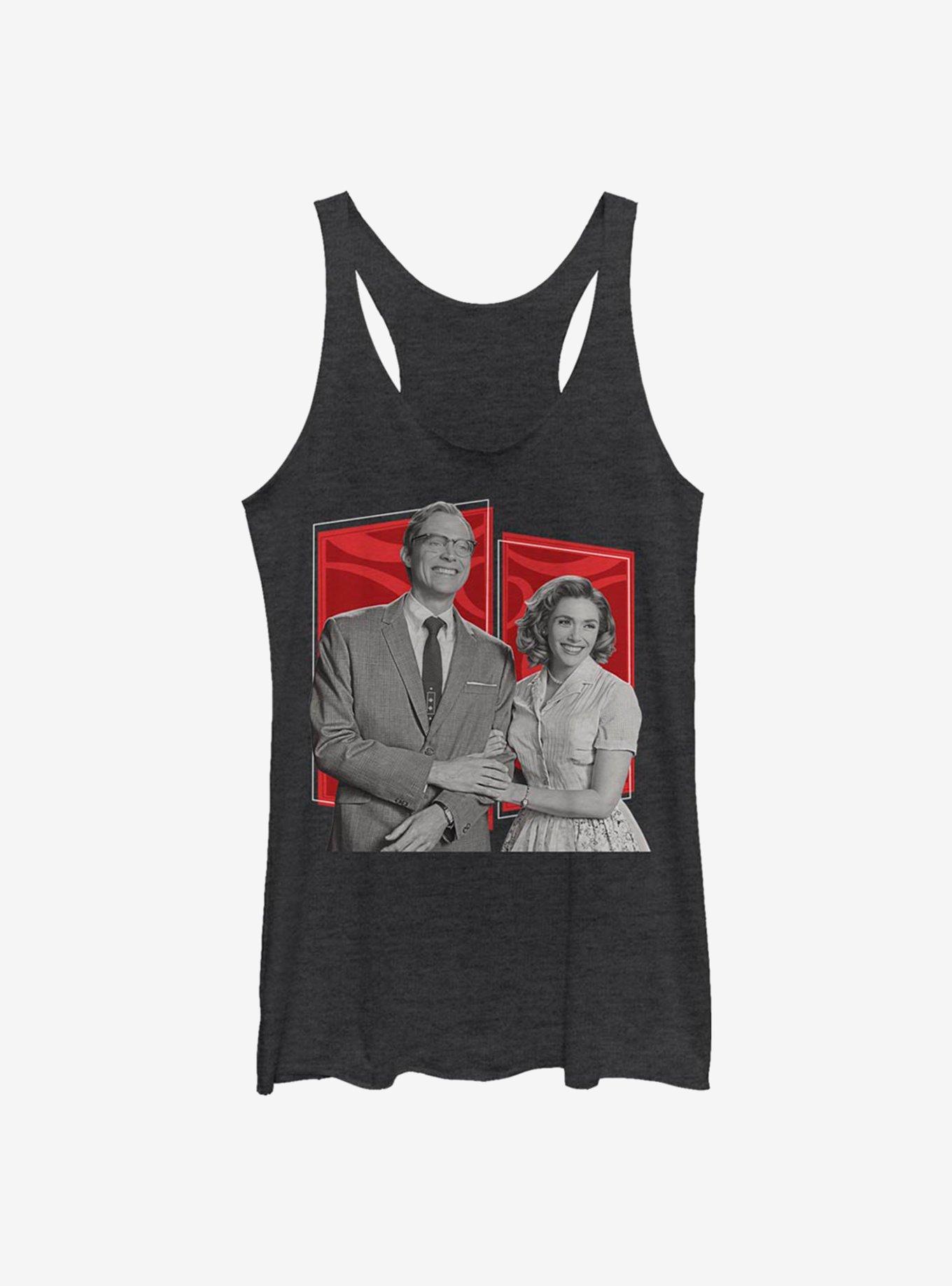 Marvel WandaVision Retro Poses Girls Tank, BLK HTR, hi-res