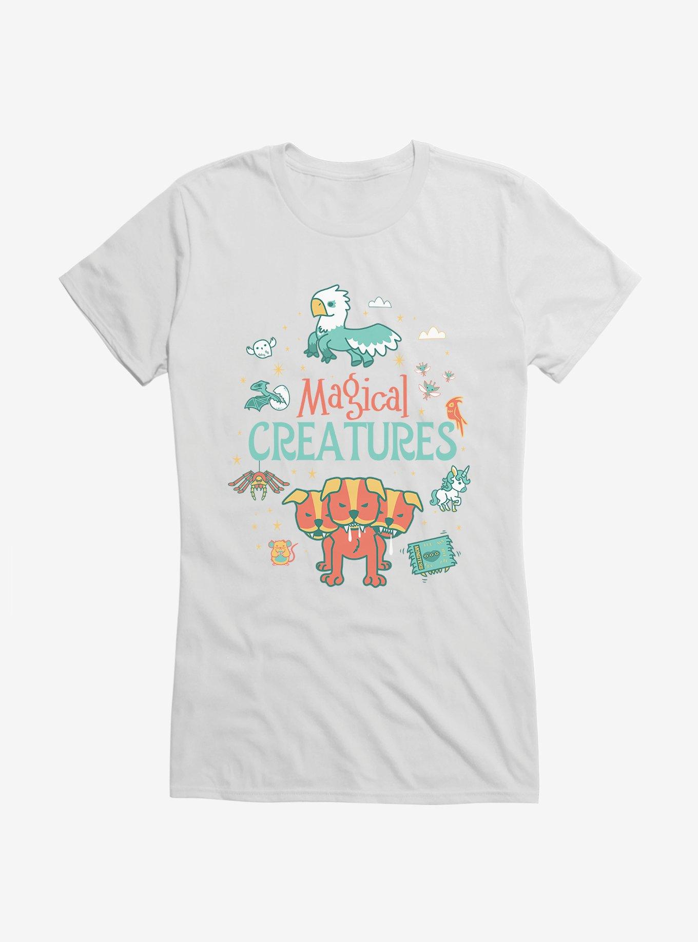 Harry Potter Comic Style Magical Creatures Girls T-Shirt, WHITE, hi-res