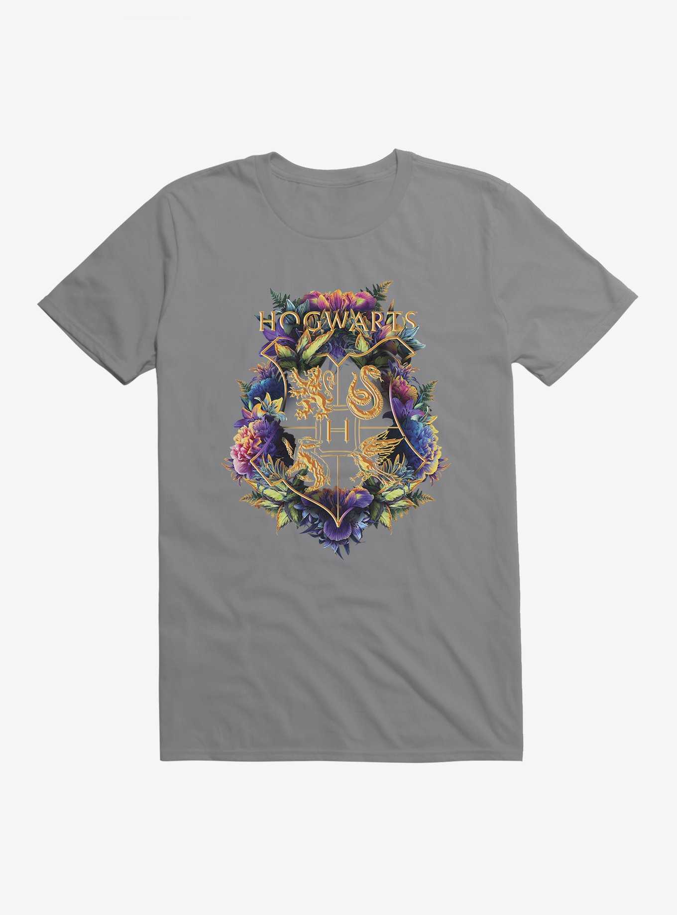 Harry Potter Hogwarts Floral Shield T-Shirt, , hi-res