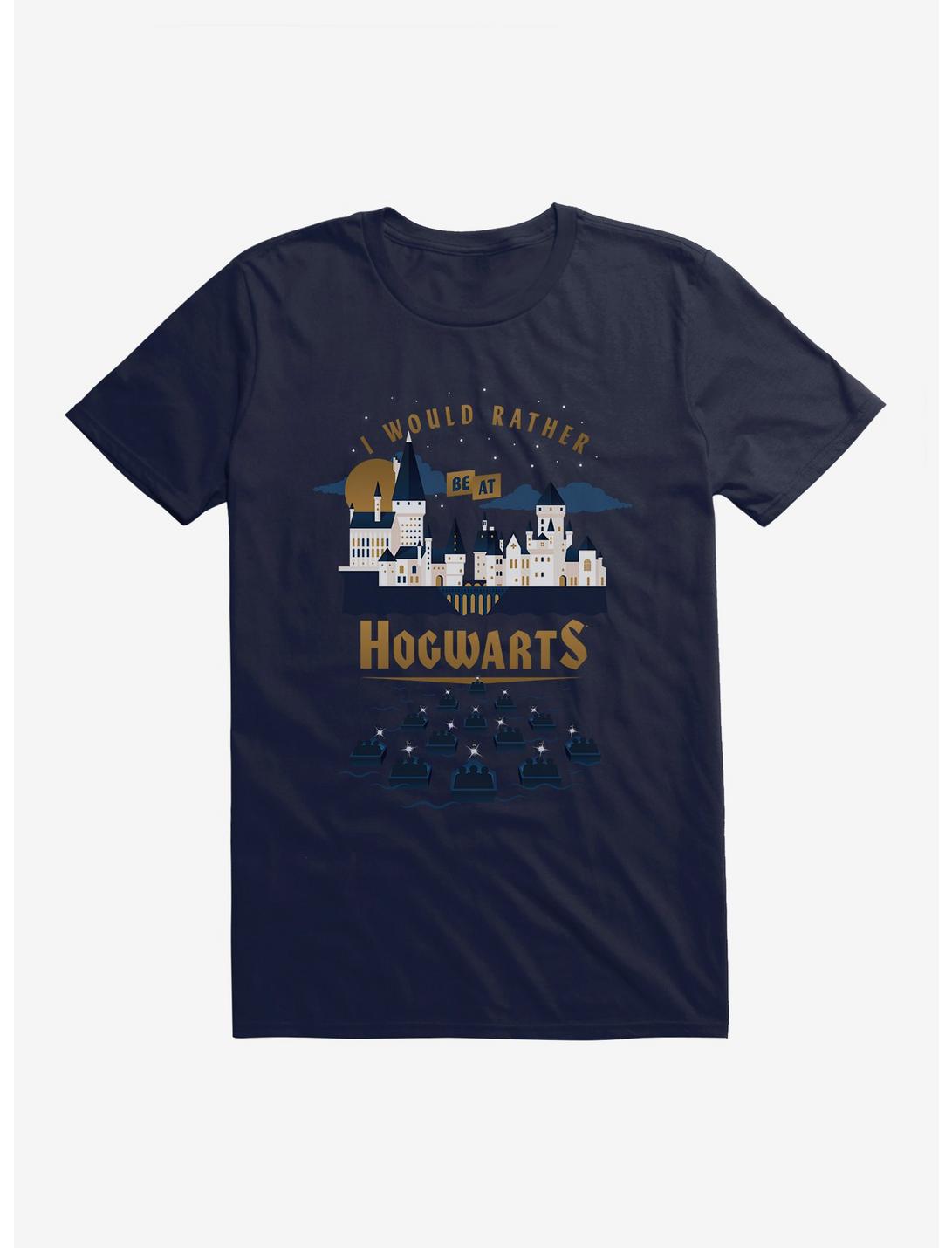 Harry Potter I Would Rather Be In Hogwarts T-Shirt , NAVY, hi-res