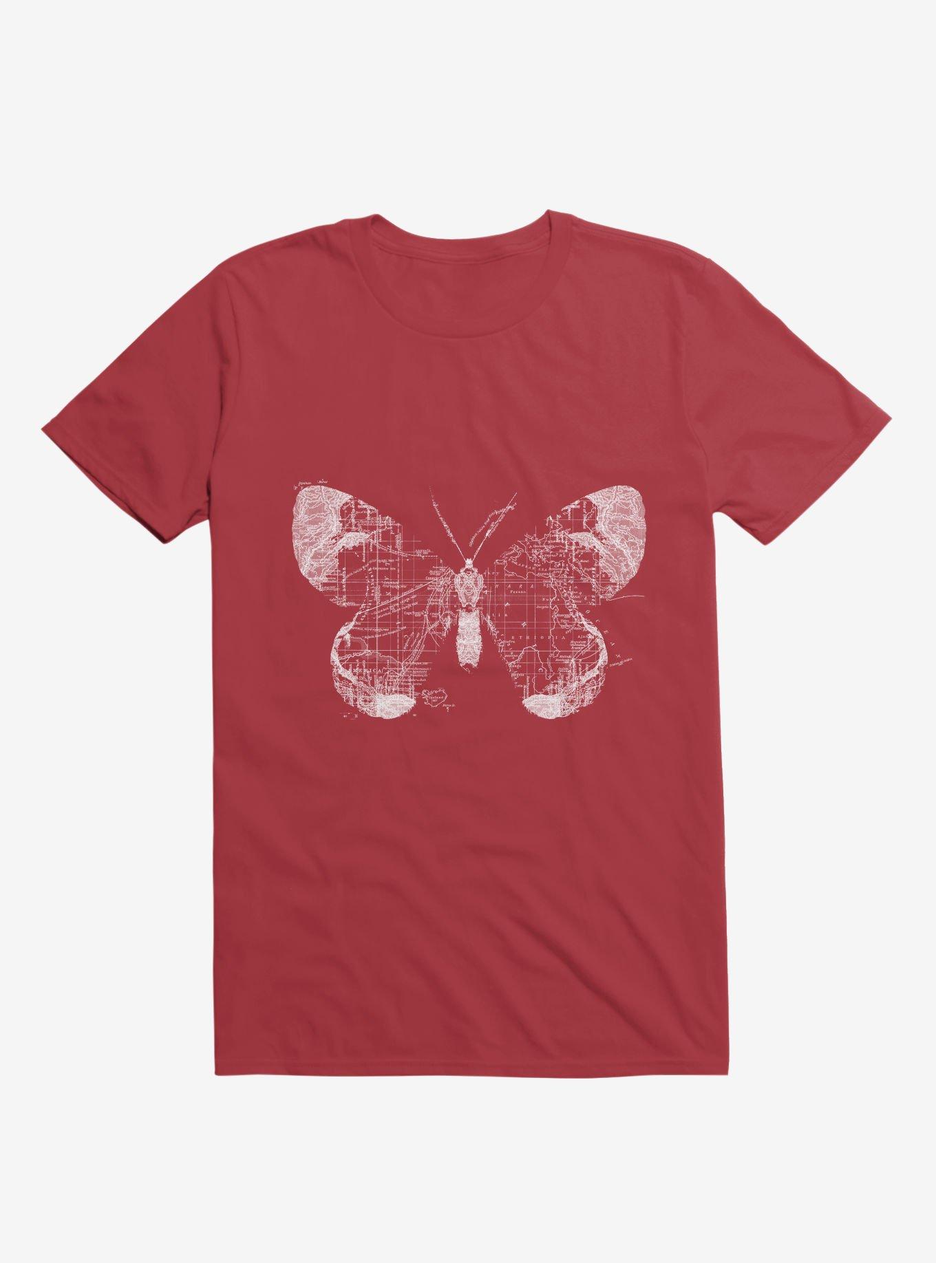 Butterfly Wanderlust T-Shirt, RED, hi-res