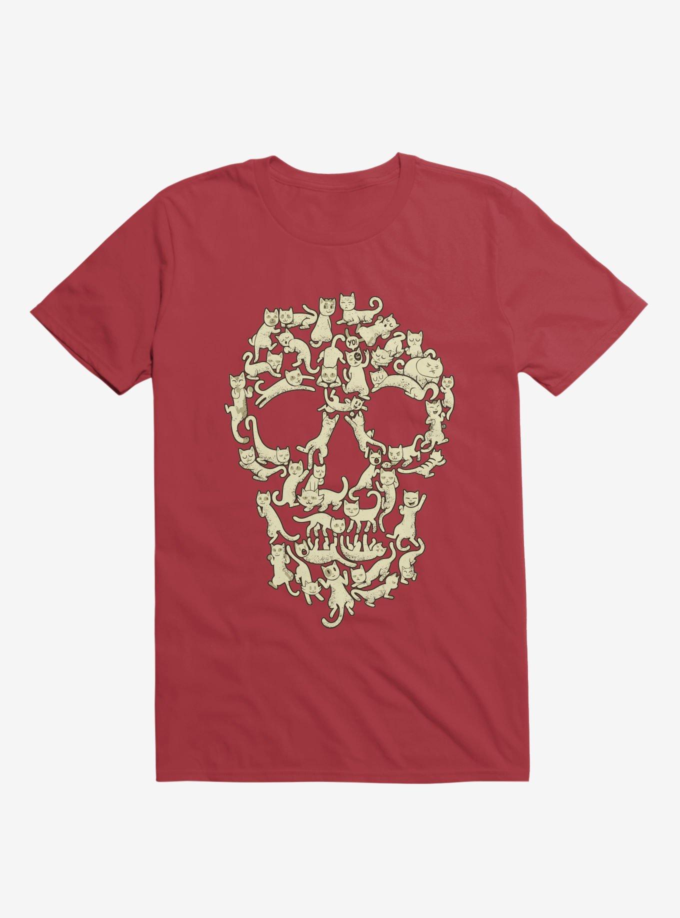 Catskull T-Shirt, RED, hi-res