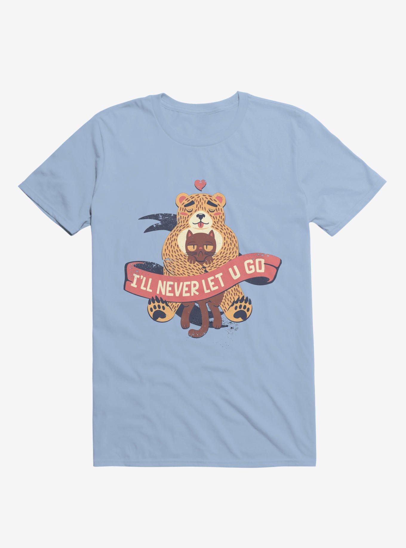 I'll Never Let You Go! Bear Love Cat T-Shirt, LIGHT BLUE, hi-res