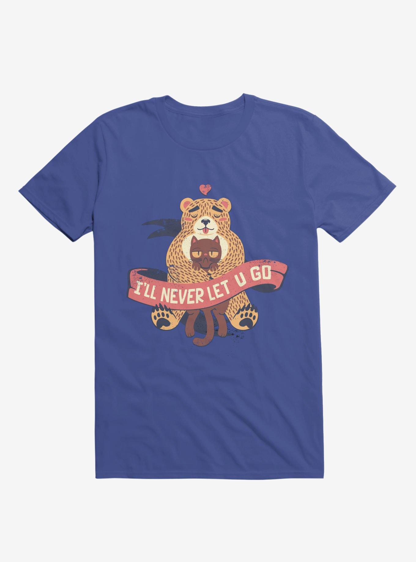 I'll Never Let You Go! Bear Love Cat T-Shirt, ROYAL, hi-res