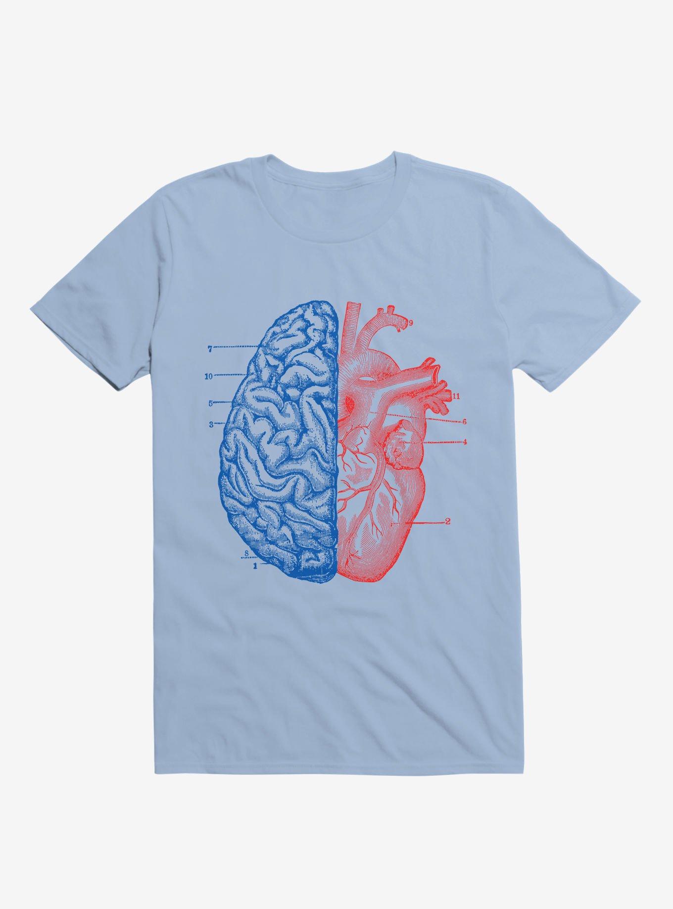 Heart and Brain T-Shirt, LIGHT BLUE, hi-res