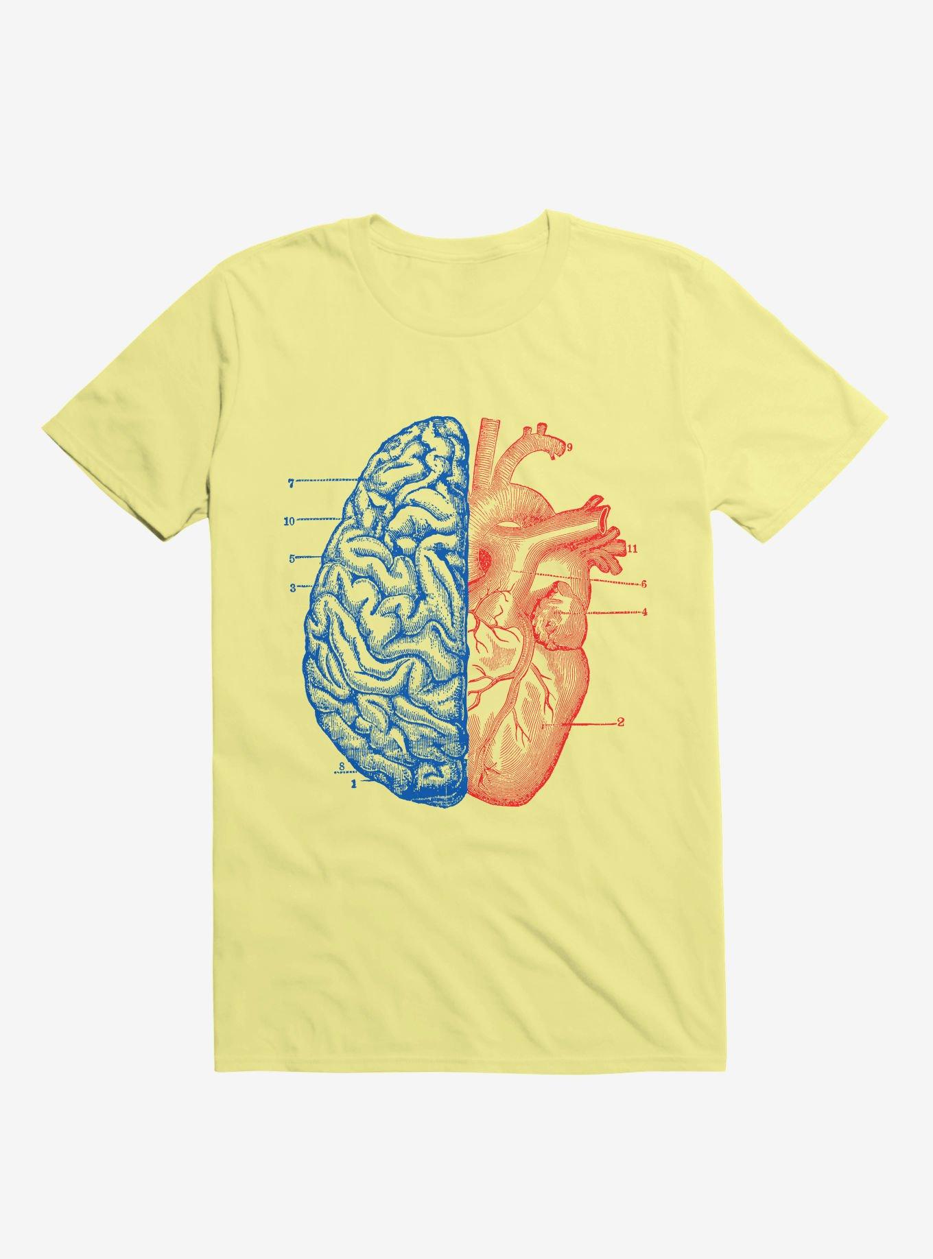 Heart and Brain T-Shirt, CORN SILK, hi-res