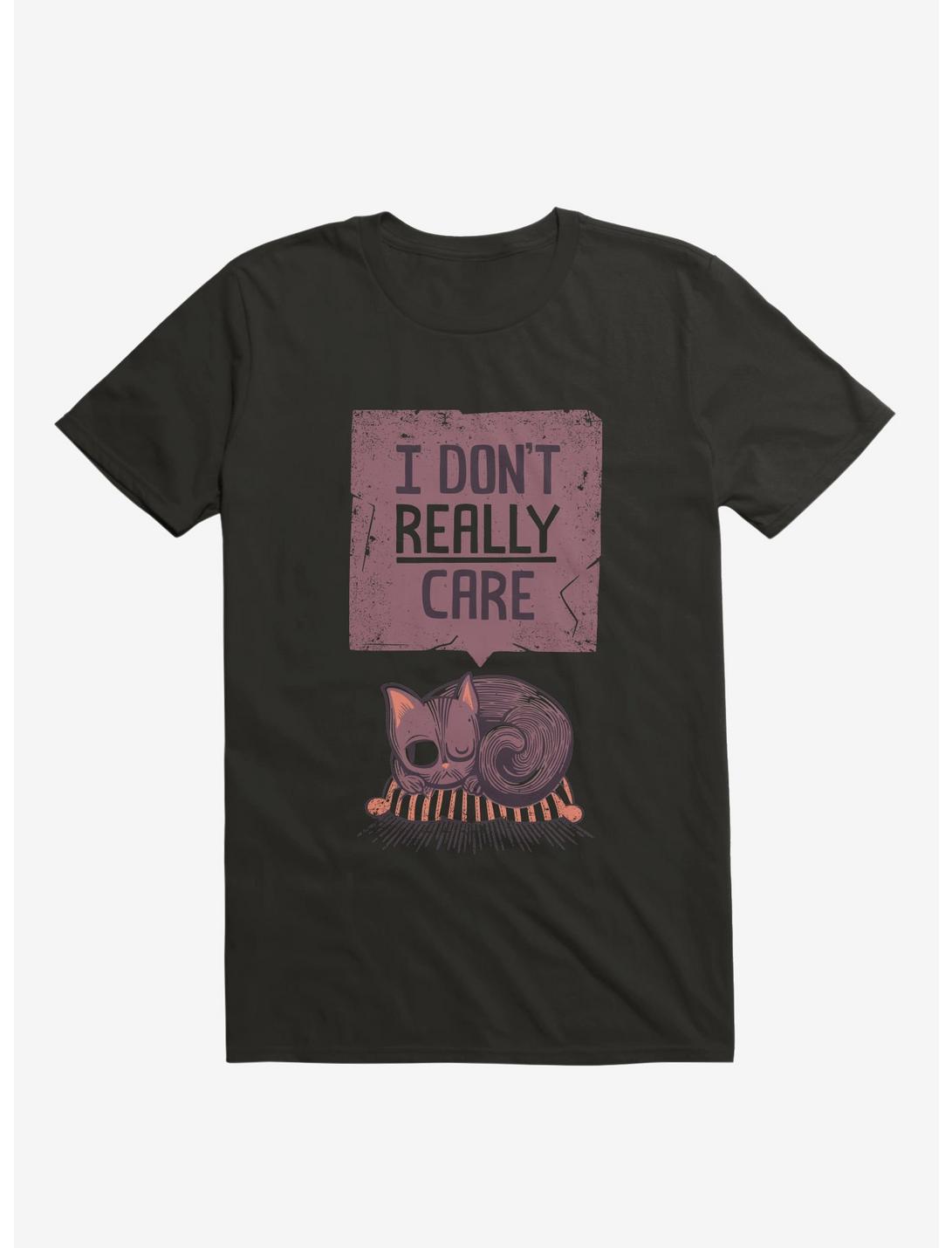 I Don't Care Cat T-Shirt, BLACK, hi-res