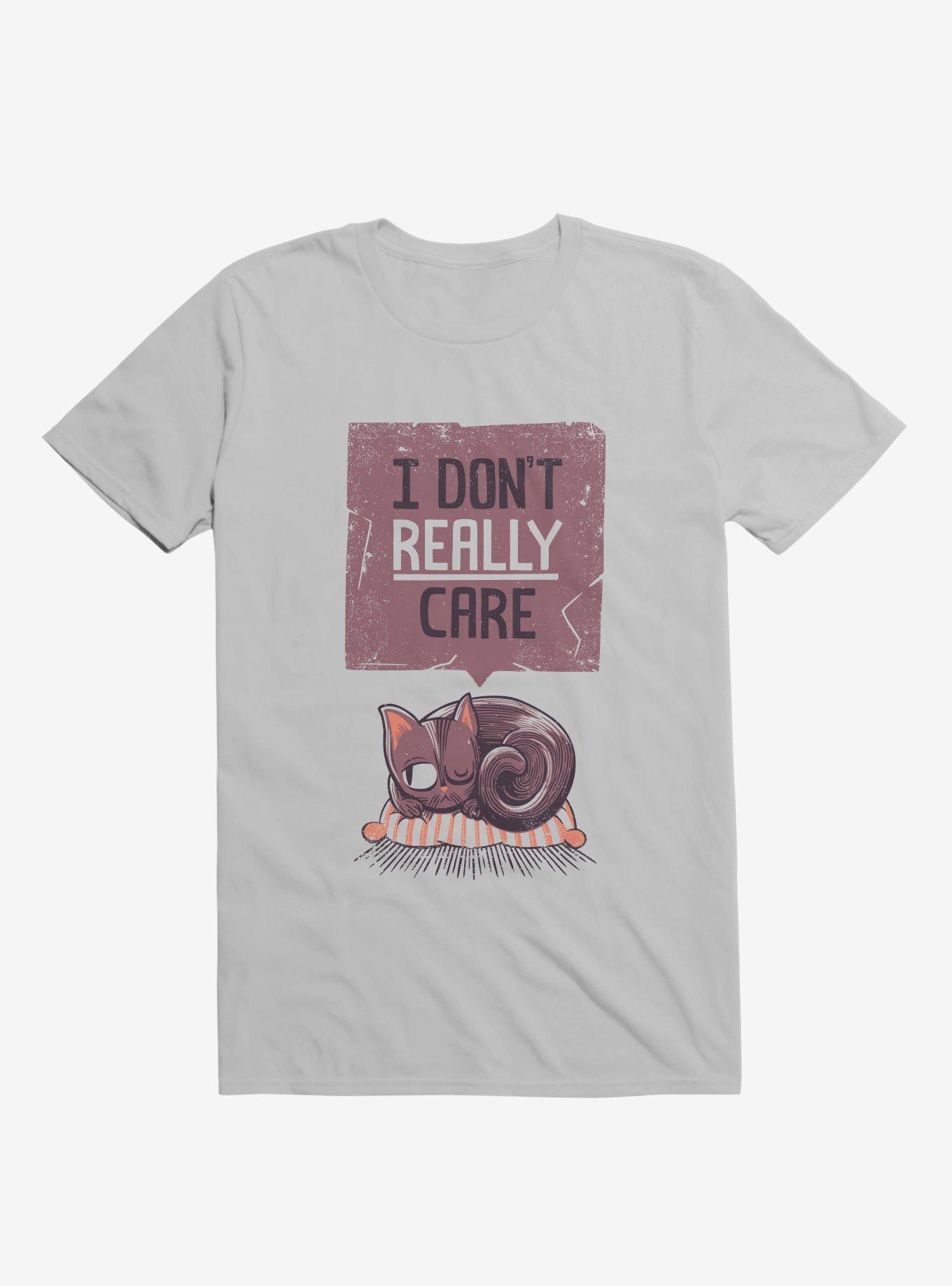 I Don't Care Cat T-Shirt, ICE GREY, hi-res