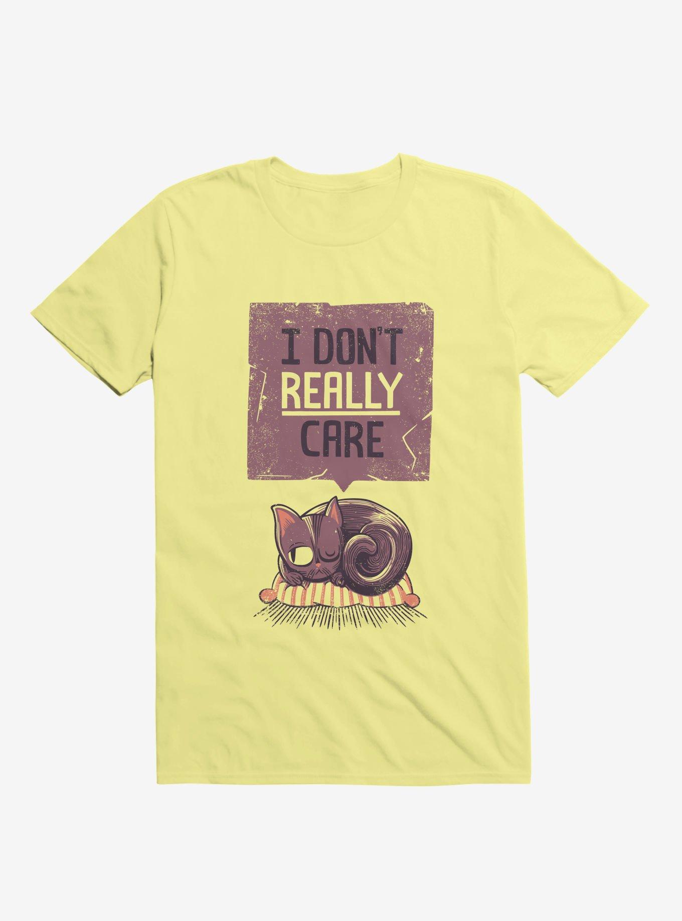 I Don't Care Cat T-Shirt, CORN SILK, hi-res