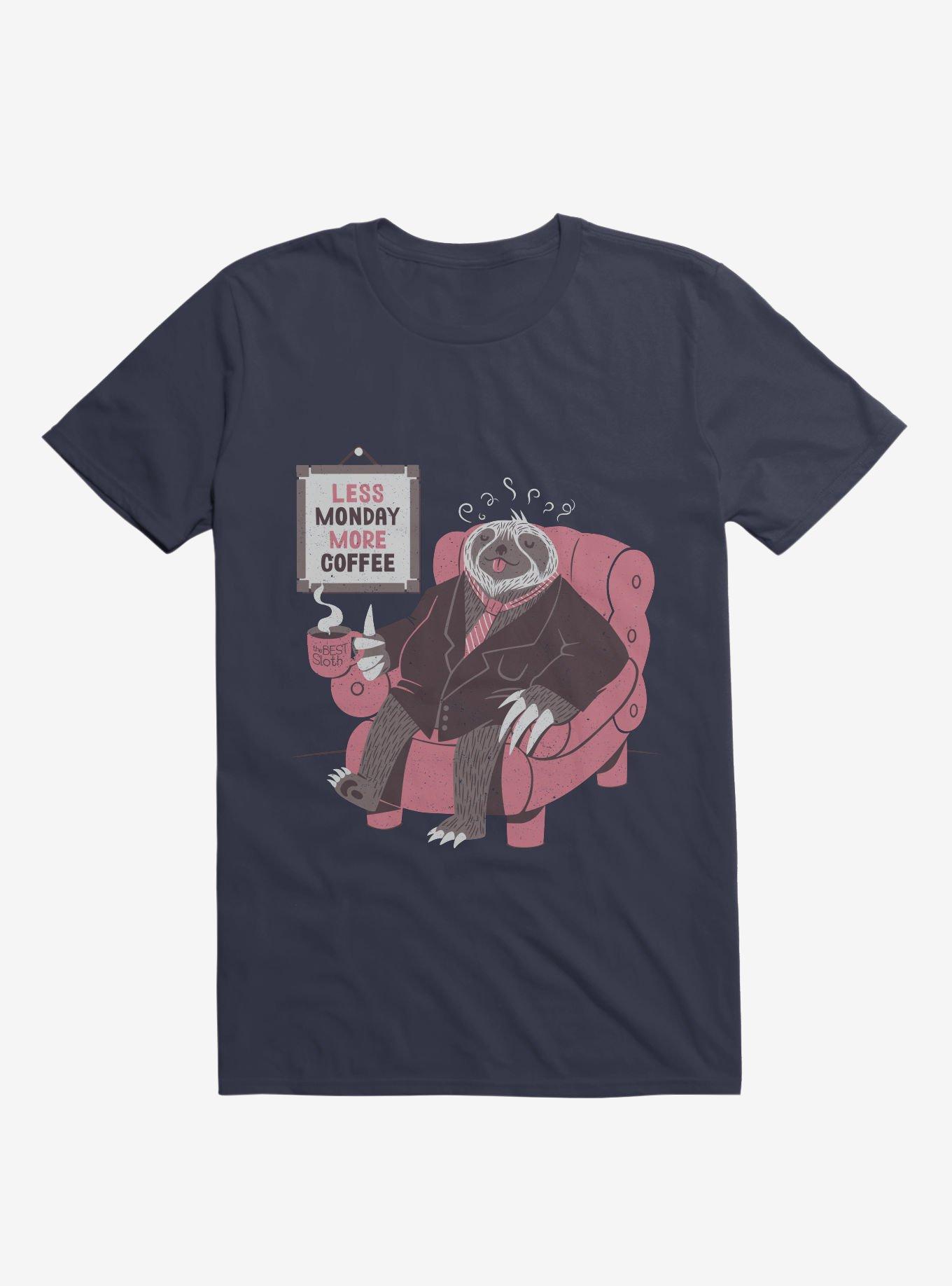 Monday Sloth T-Shirt, NAVY, hi-res