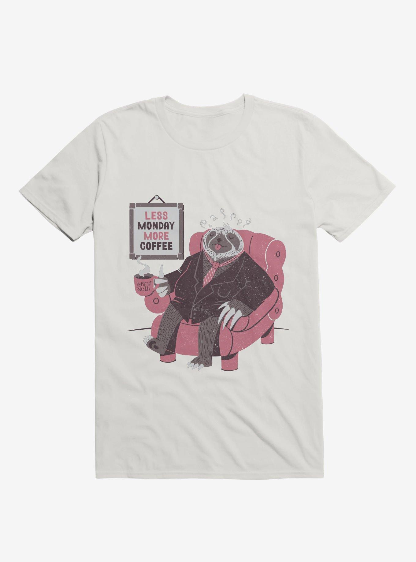 Monday Sloth T-Shirt, WHITE, hi-res