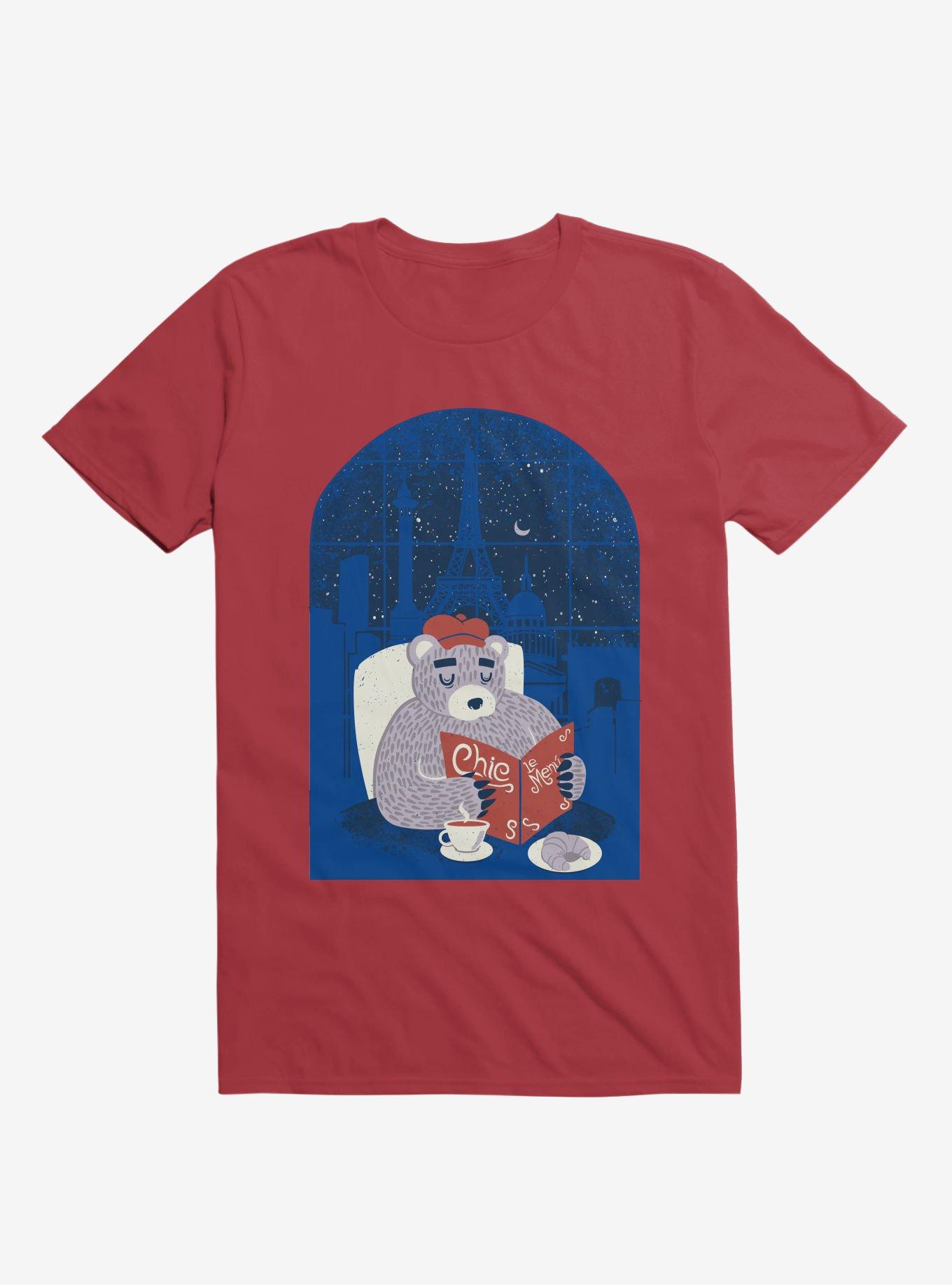 Parisian Bear T-Shirt, RED, hi-res