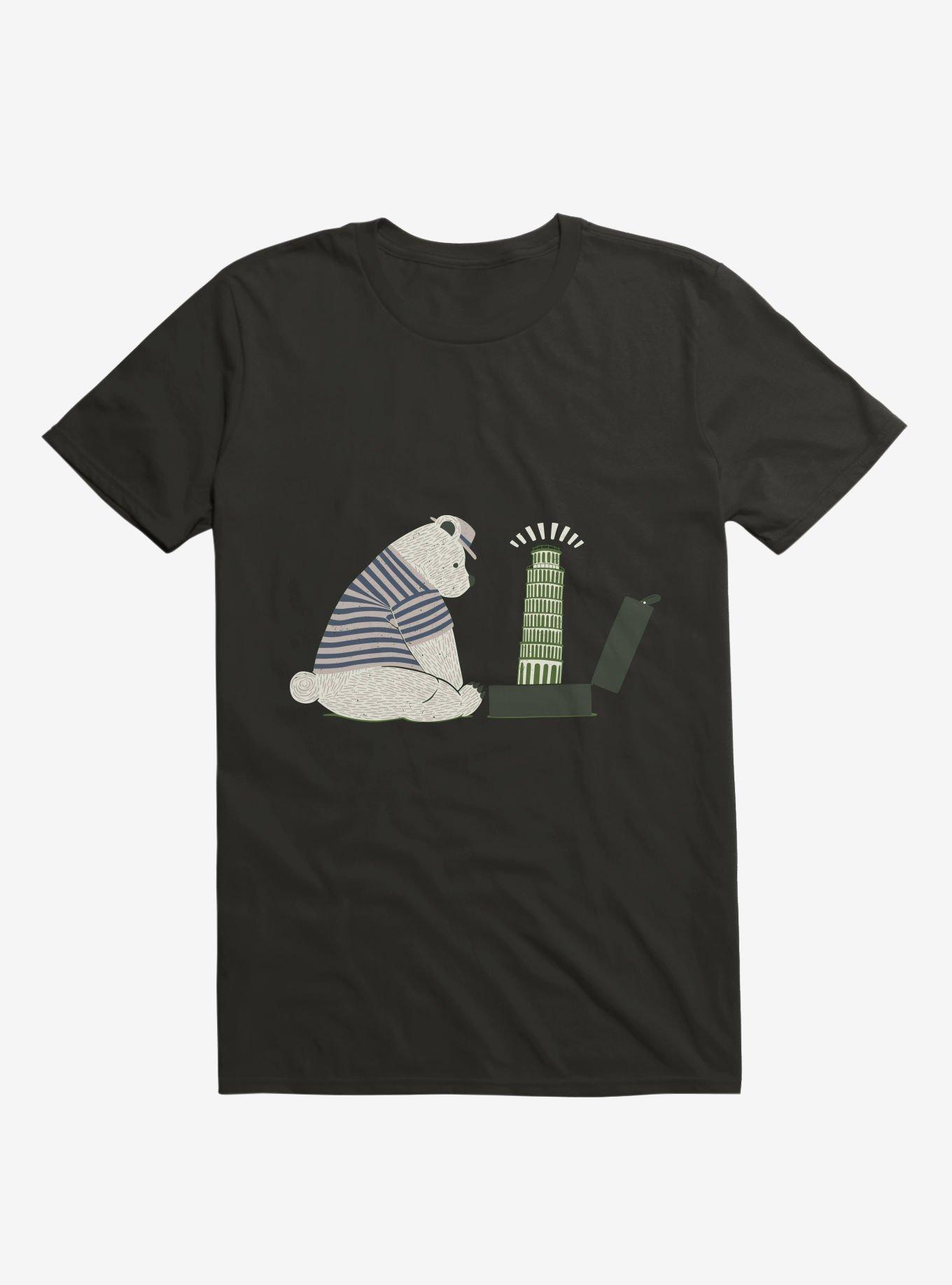 Traveler Tourist Tower of Pisa Bear Italy T-Shirt, , hi-res