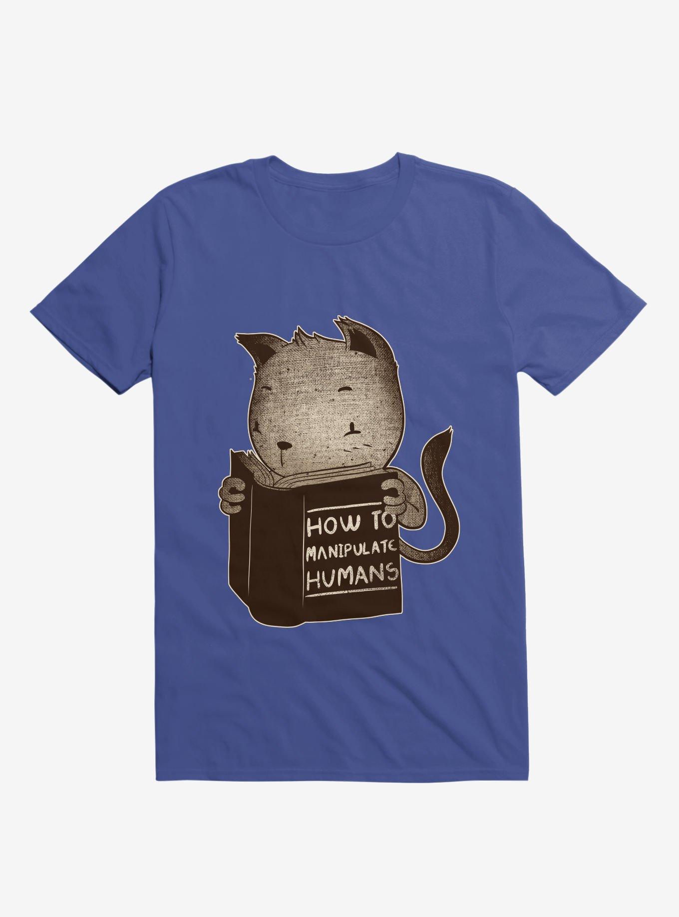 Cat Book: How To Manipulate Humans T-Shirt, ROYAL, hi-res