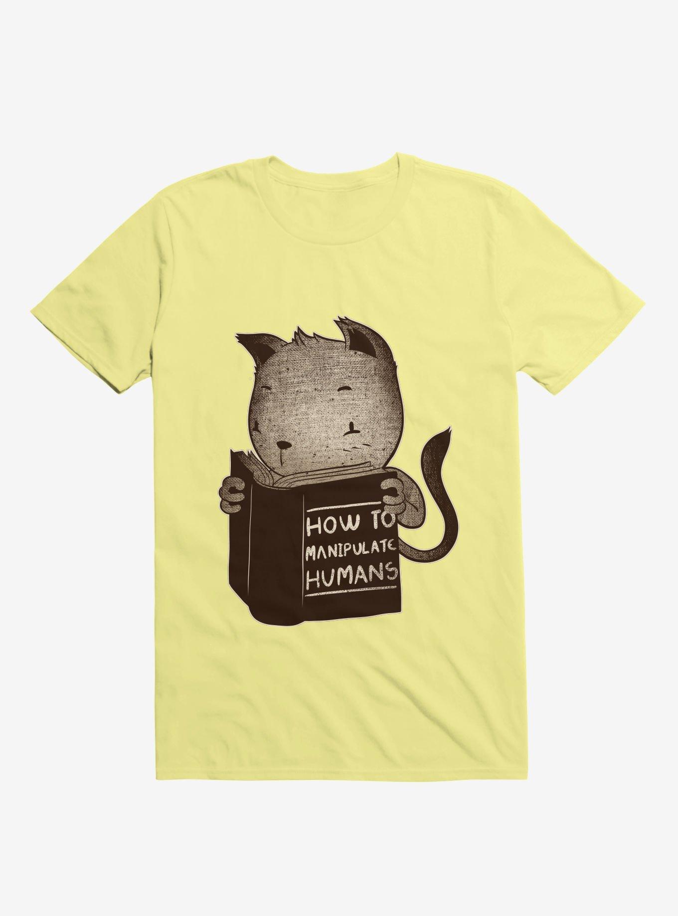 Cat Book: How To Manipulate Humans T-Shirt, CORN SILK, hi-res
