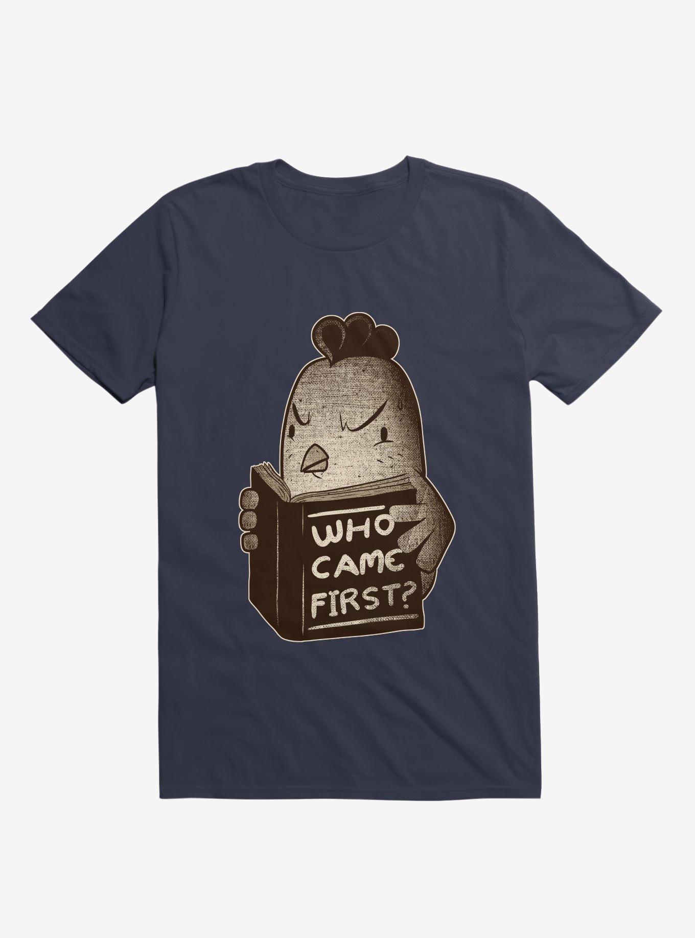 Chicken Who Came First T-Shirt, NAVY, hi-res
