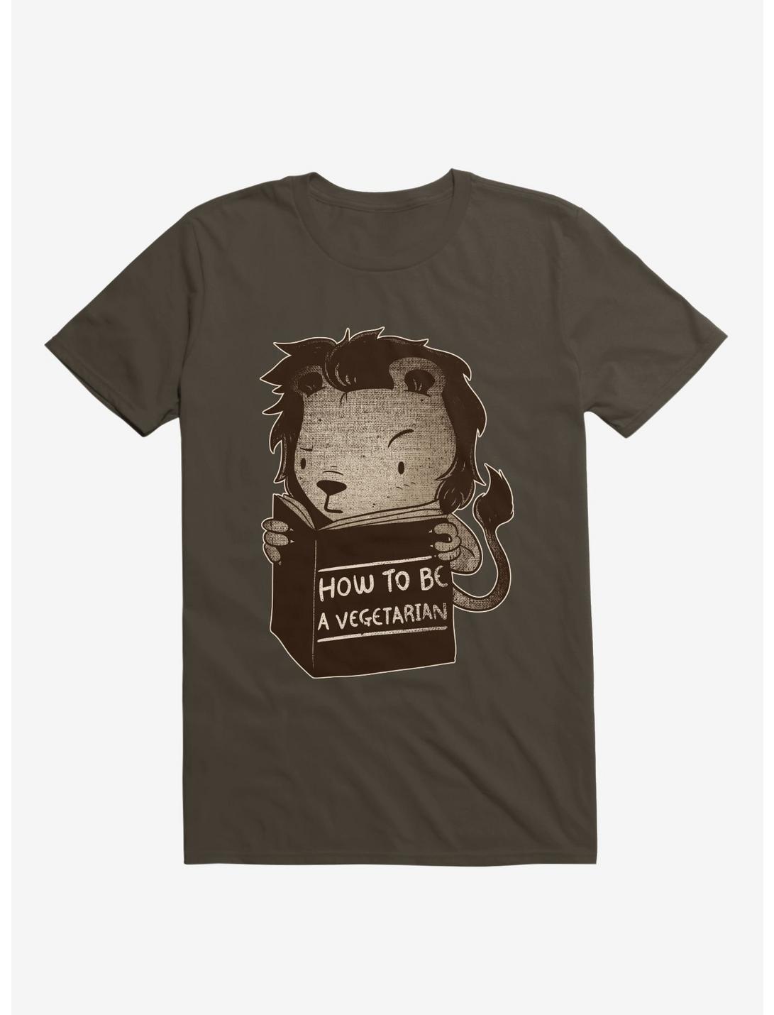 Lion Book How To Be Vegetarian T-Shirt, BROWN, hi-res