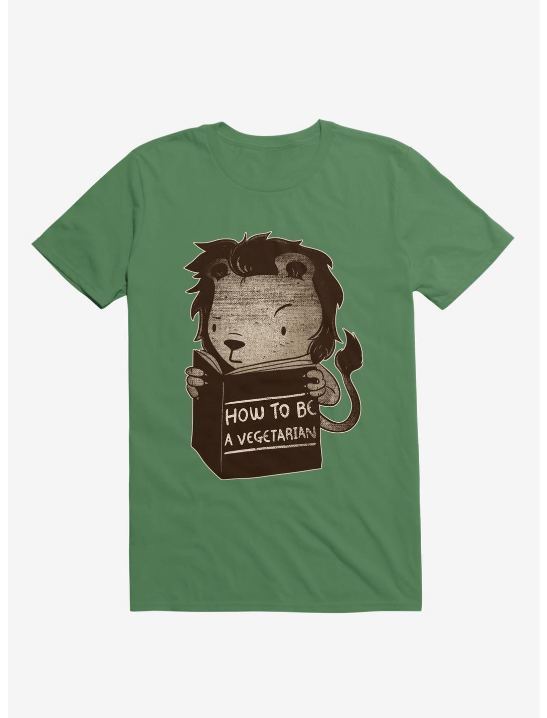 Lion Book How To Be Vegetarian T-Shirt, KELLY GREEN, hi-res
